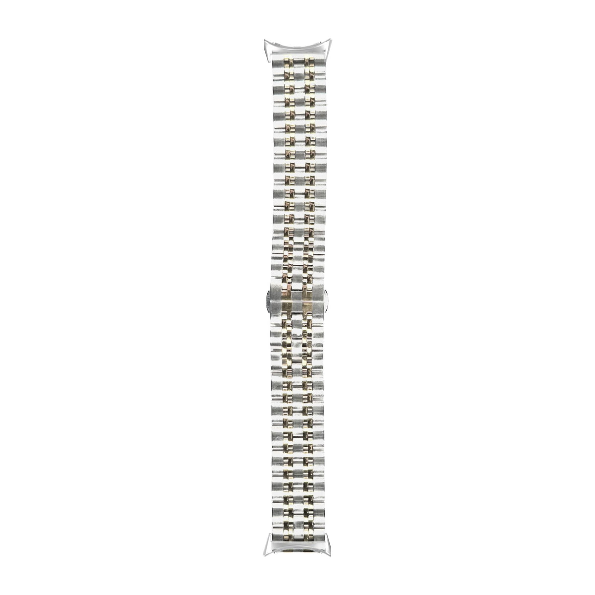Steel Bracelet (Silver/Rose Gold) - Deployment Clasp 2 Silver with Google Pixel Spring Bar Adapters - Wear Any 20mm Strap! for Pixel Watch 3-5 45mm