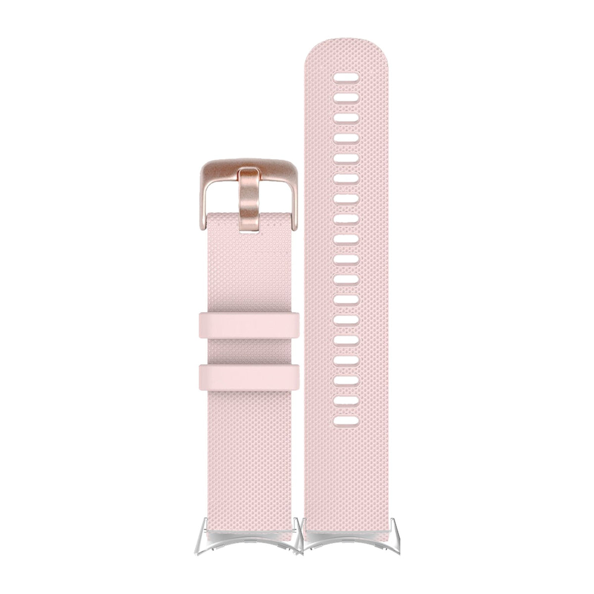 Classic Silicone Pink Rose Gold Silver with Google Pixel Spring Bar Adapters - Wear Any 20mm Strap! for Pixel Watch 1-5 41mm