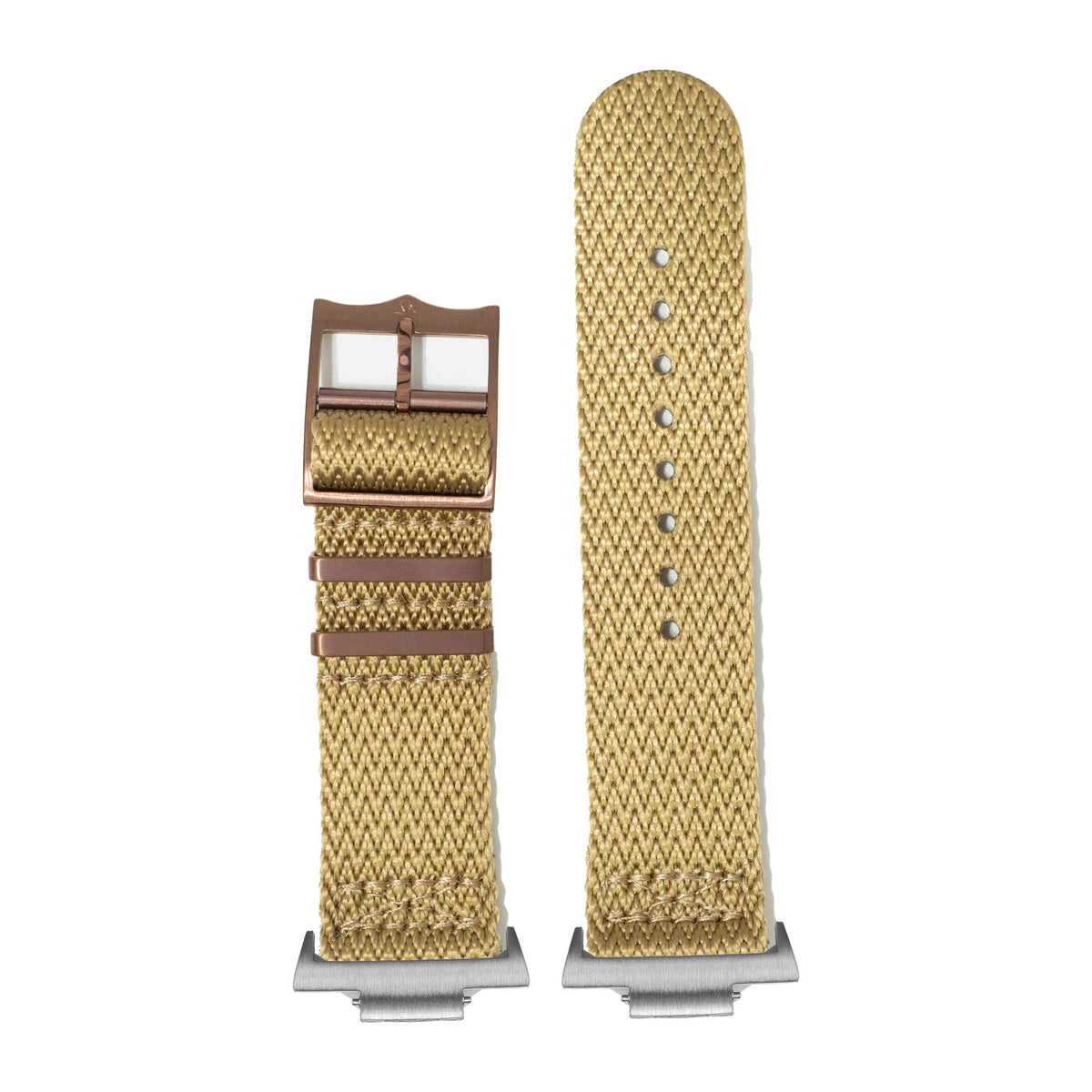 Sharktooth Militex - Wheat [Bronze Coloured Hardware] Silver with Strap Adapter for Tissot PRX 40