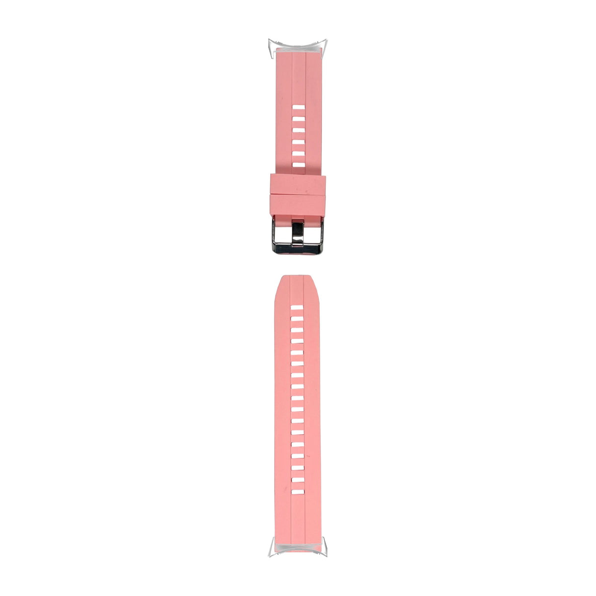 Flexi Silicone 2 Pink Silver with Google Pixel Spring Bar Adapters - Wear Any 20mm Strap! for Pixel Watch 1-5 41mm