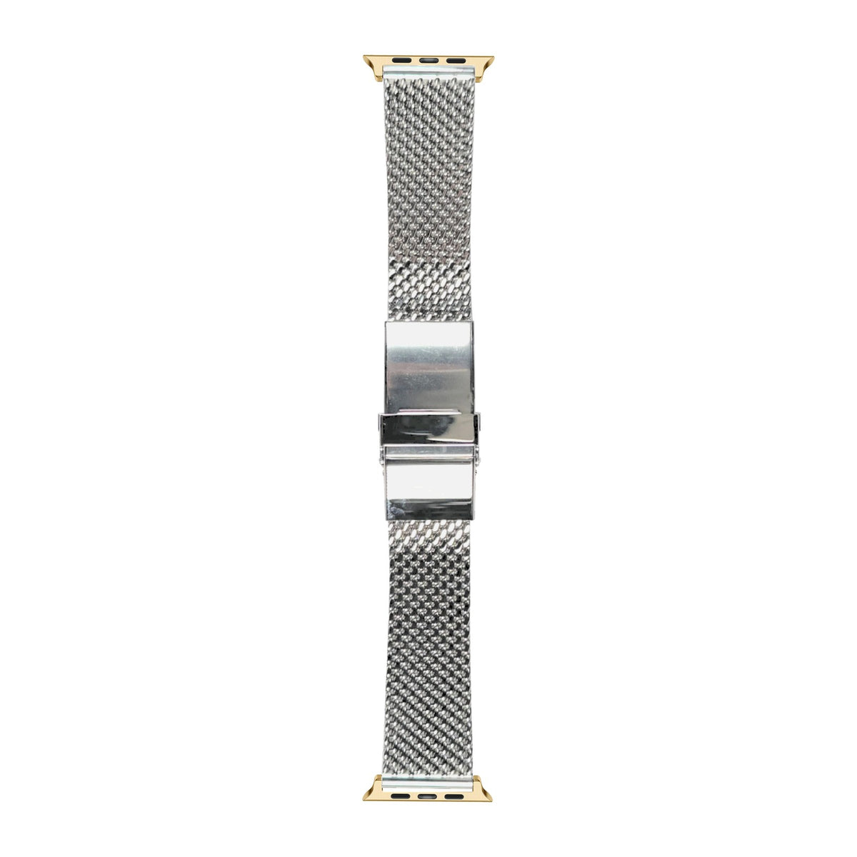 Milanese strap 22mm 2785 - Silver Gold with Connecters - Spring Bar Type for Apple Watch