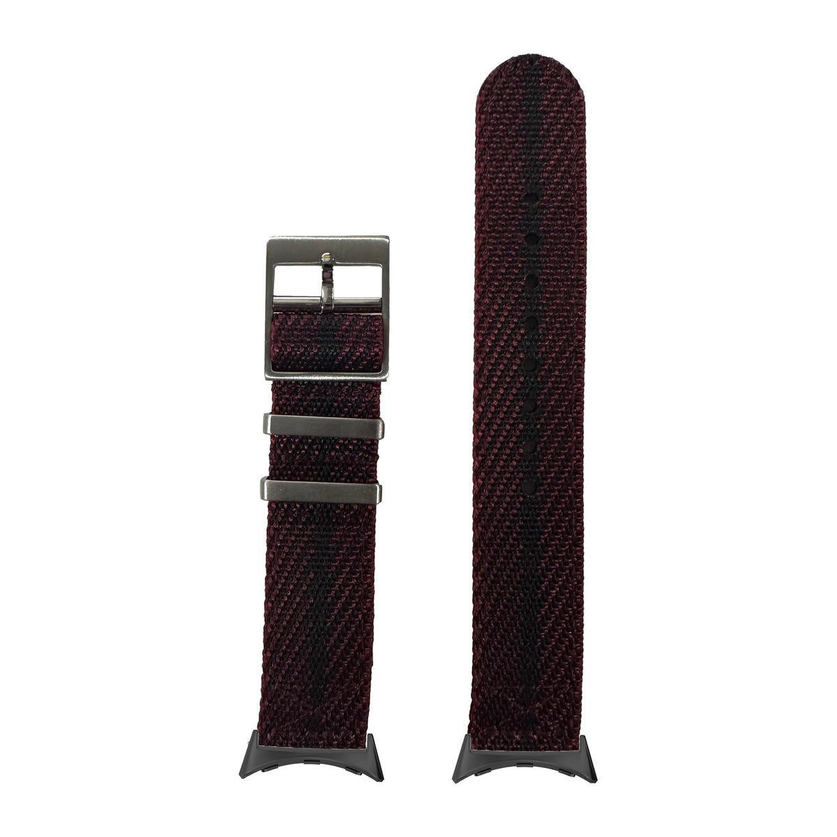 Cross Militex - Wine Red / Black Black with Google Pixel Spring Bar Adapters - Wear Any 20mm Strap! for Pixel Watch 3-5 45mm