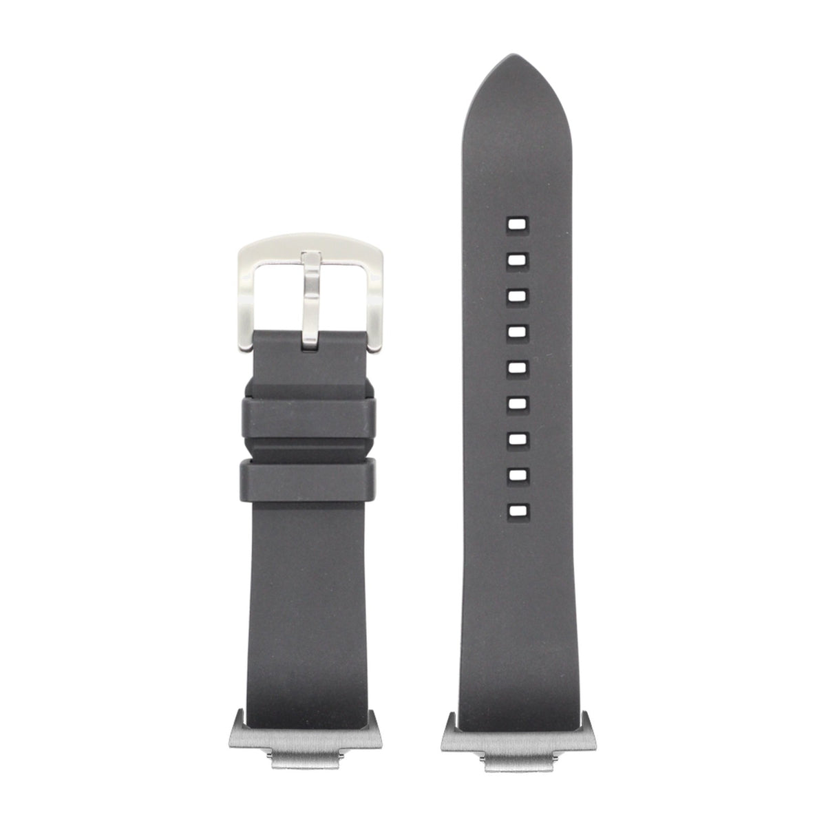 Prairie FKM Rubber - Black Silver with Strap Adapter for Tissot PRX 40