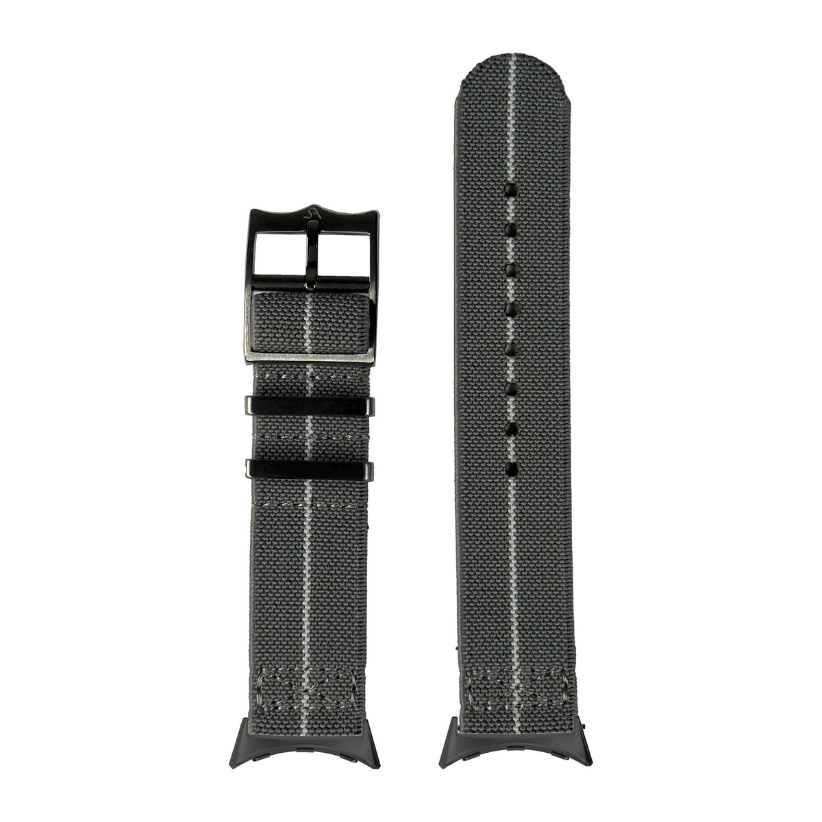 ElastoFlex - Grey/White with Google Pixel Spring Bar Adapters - Wear Any 20mm Strap! for Pixel Watch 3-5 45mm