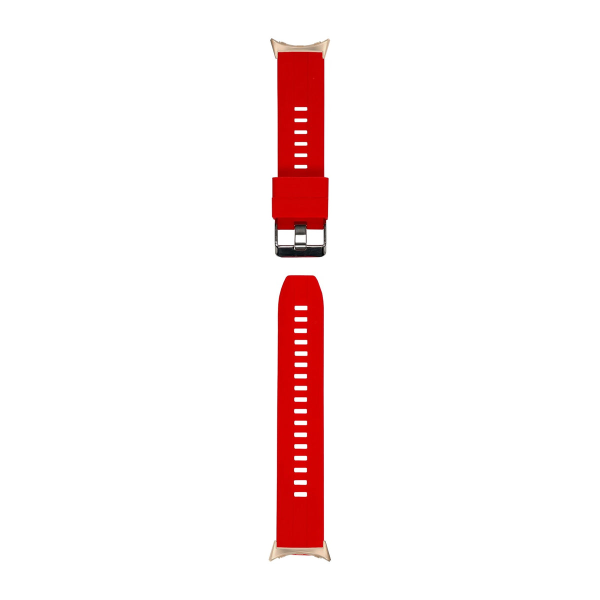 Flexi Silicone 2 Red Rose Gold with Google Pixel Spring Bar Adapters - Wear Any 20mm Strap! for Pixel Watch 3-5 45mm