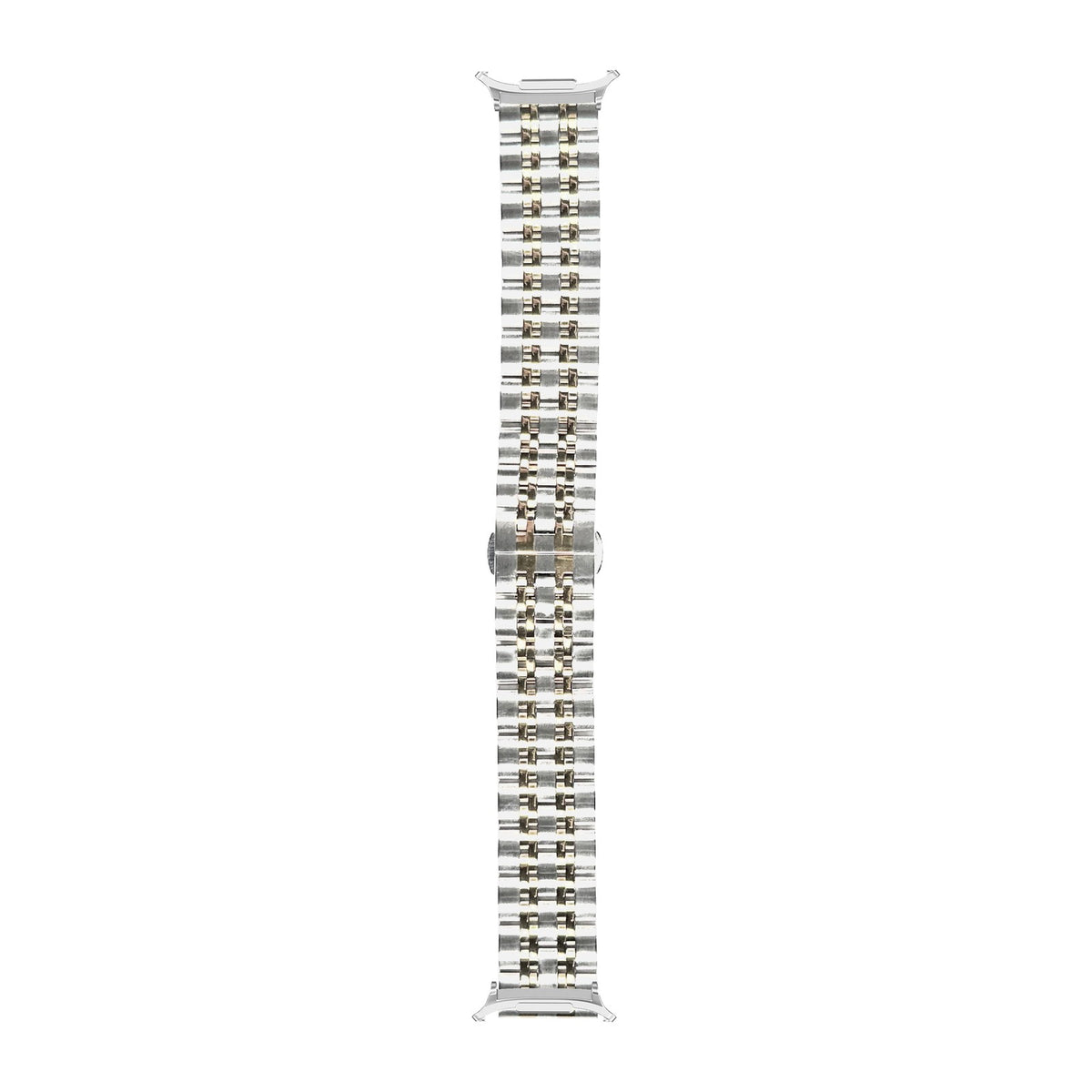 Steel Bracelet (Silver/Rose Gold) - Deployment Clasp 2 Silver with Strap Adapter for Galaxy Watch 8-9/Ultra