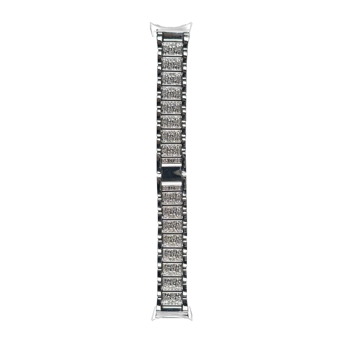 Zirconia Shimmer Bracelet Silver Silver with Google Pixel Spring Bar Adapters - Wear Any 20mm Strap! for Pixel Watch 3-5 45mm