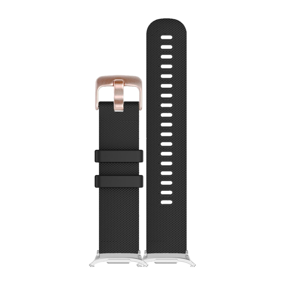 Classic Silicone Black Silver with Strap Adapter for Galaxy Watch 8-9/Ultra