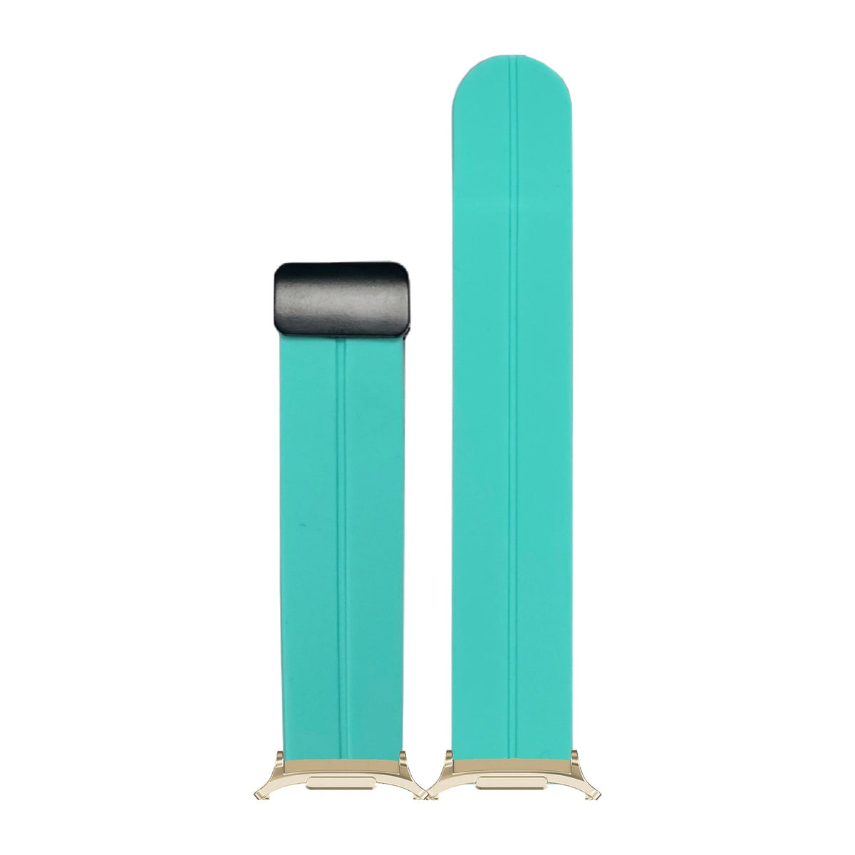 Silicone Cyan Gold with Magnetic Clasp with Strap Adapter for Galaxy Watch 8-9/Ultra