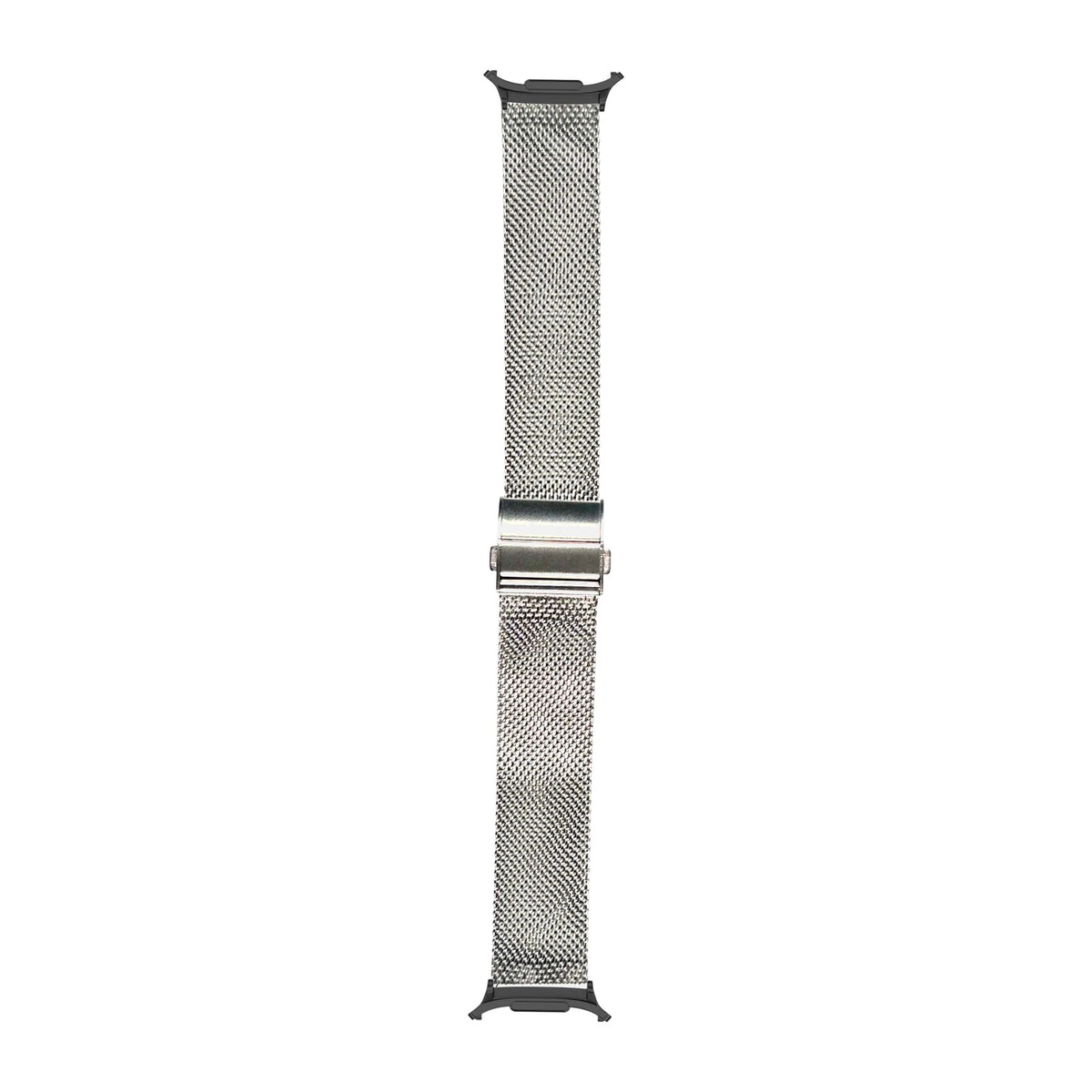 Milanese Silver Black with Clasp with Strap Adapter for Galaxy Watch 8-9/Ultra
