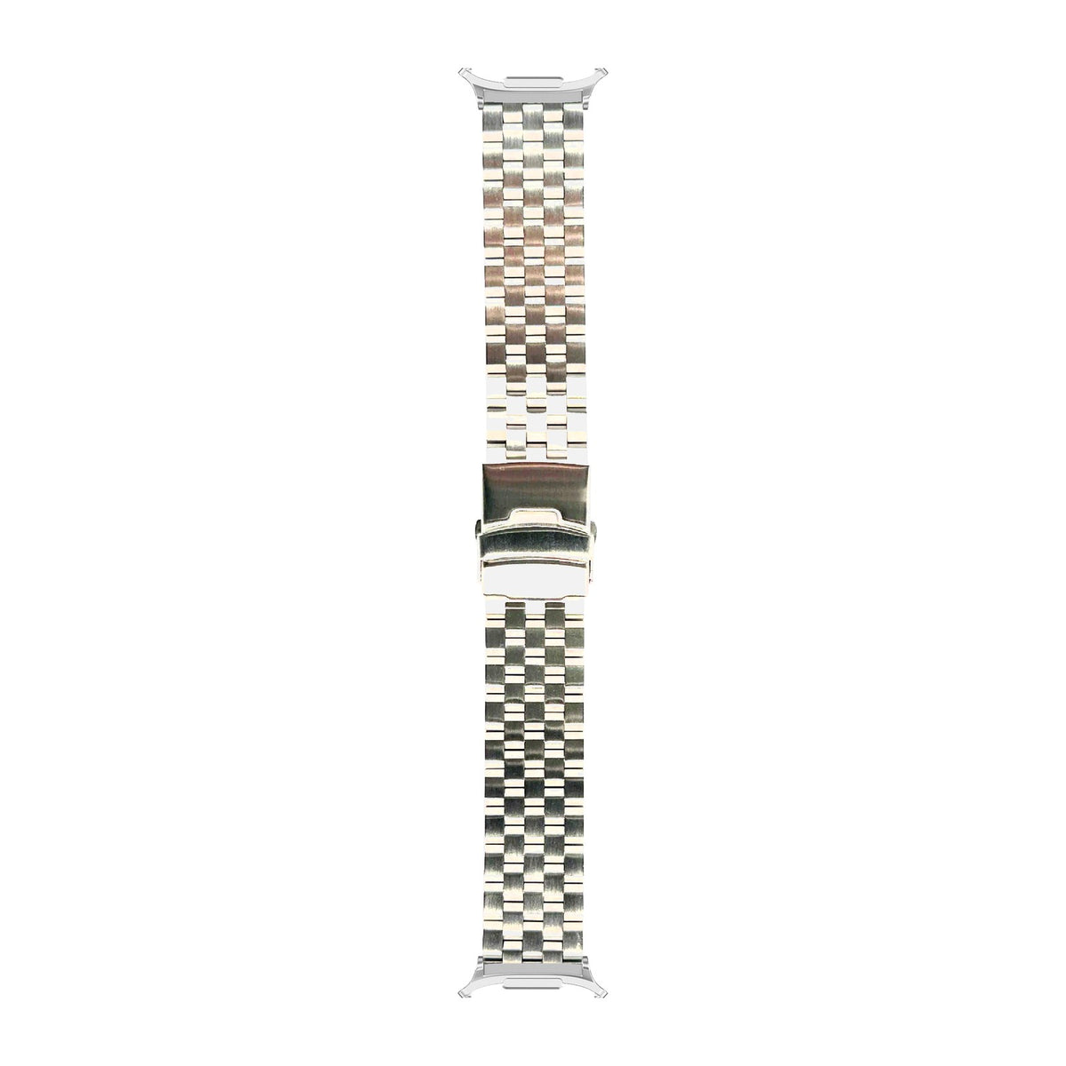 Engineer Bracelet - Folding Deployant Clasp - Silver Silver with Strap Adapter for Galaxy Watch 8-9/Ultra