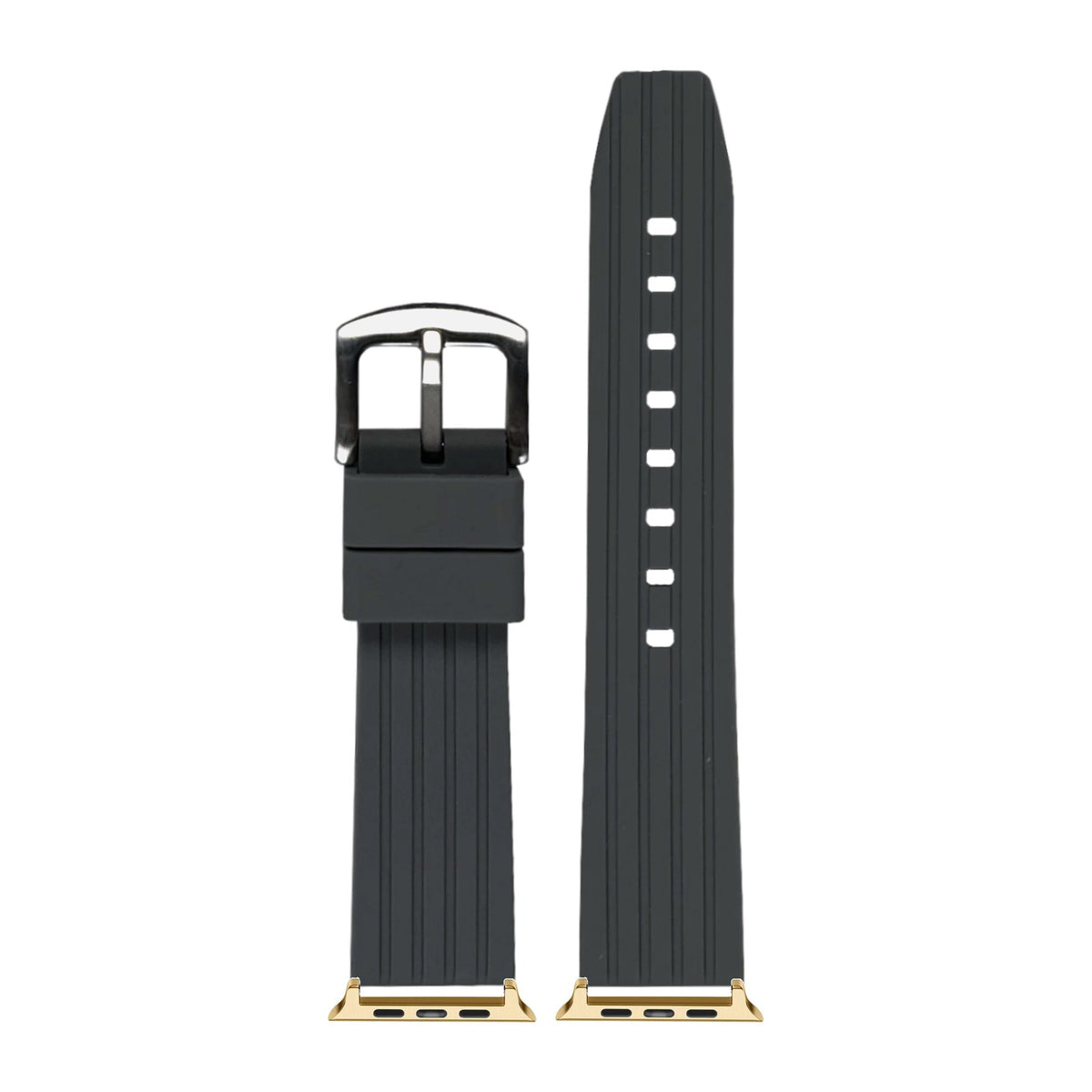 Flexi Silicone 4 Grey Gold with Connecters - Spring Bar Type for Apple Watch