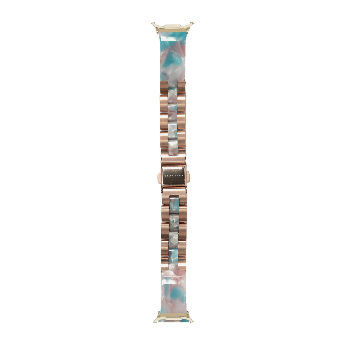 Acetate Bangle - Blue Pearl / Rose Gold Gold with Strap Adapter for Galaxy Watch 8-9/Ultra