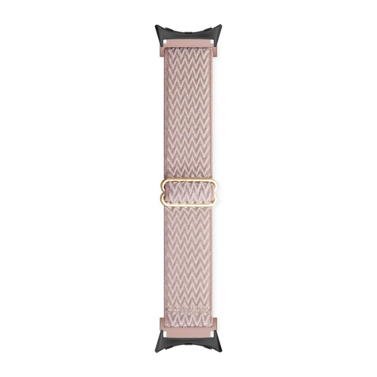 Weaved Loop Rose Pink Black with Google Pixel Spring Bar Adapters - Wear Any 20mm Strap! for Pixel Watch 3-5 45mm