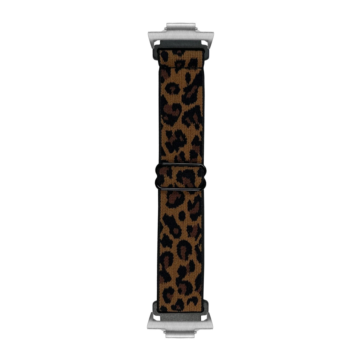 Weaved Elastic Loop Leopard Silver with Strap Adapter for Tissot PRX 40