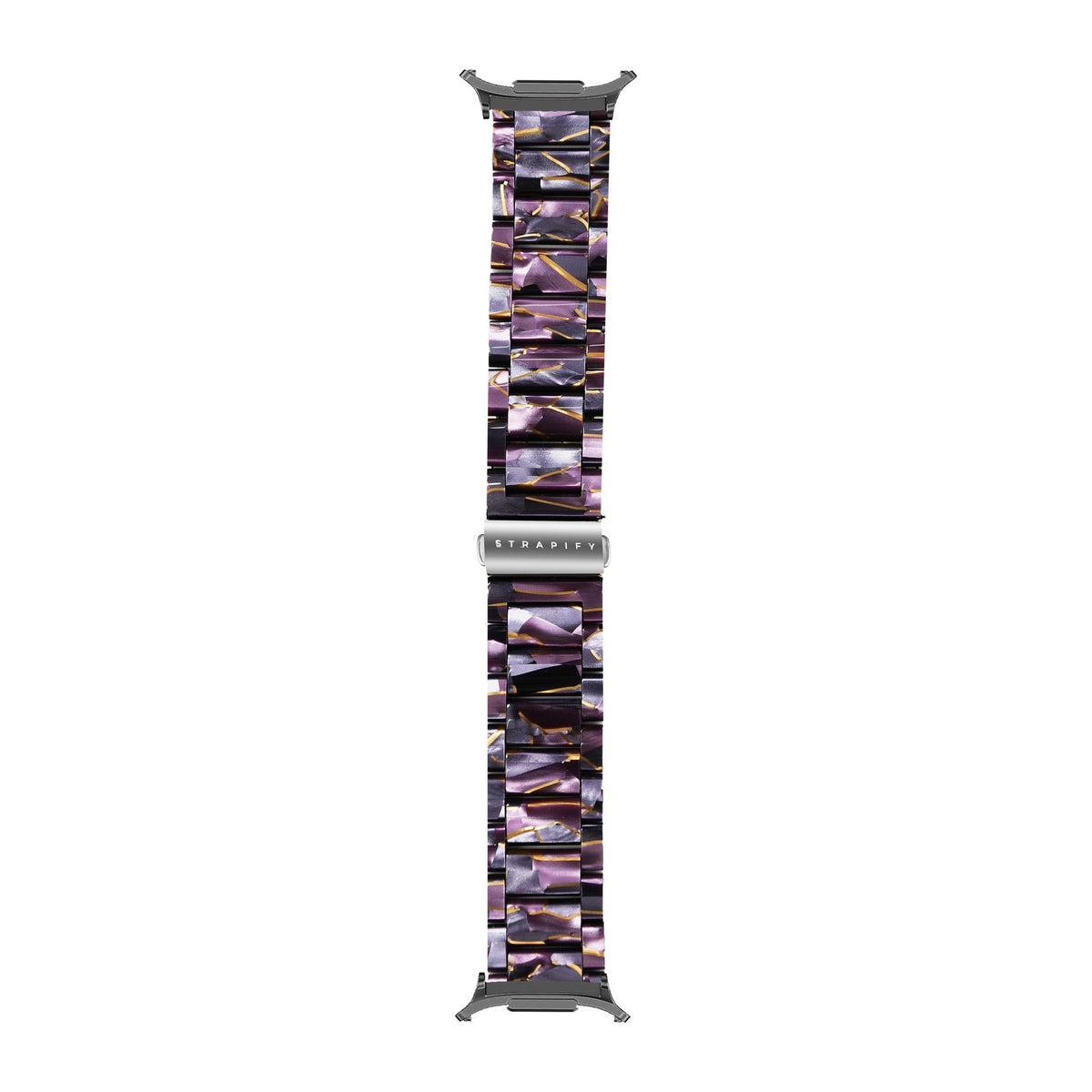 Crystalised Acetate - Eccentric Purple Grey with Strap Adapter for Galaxy Watch 8-9/Ultra