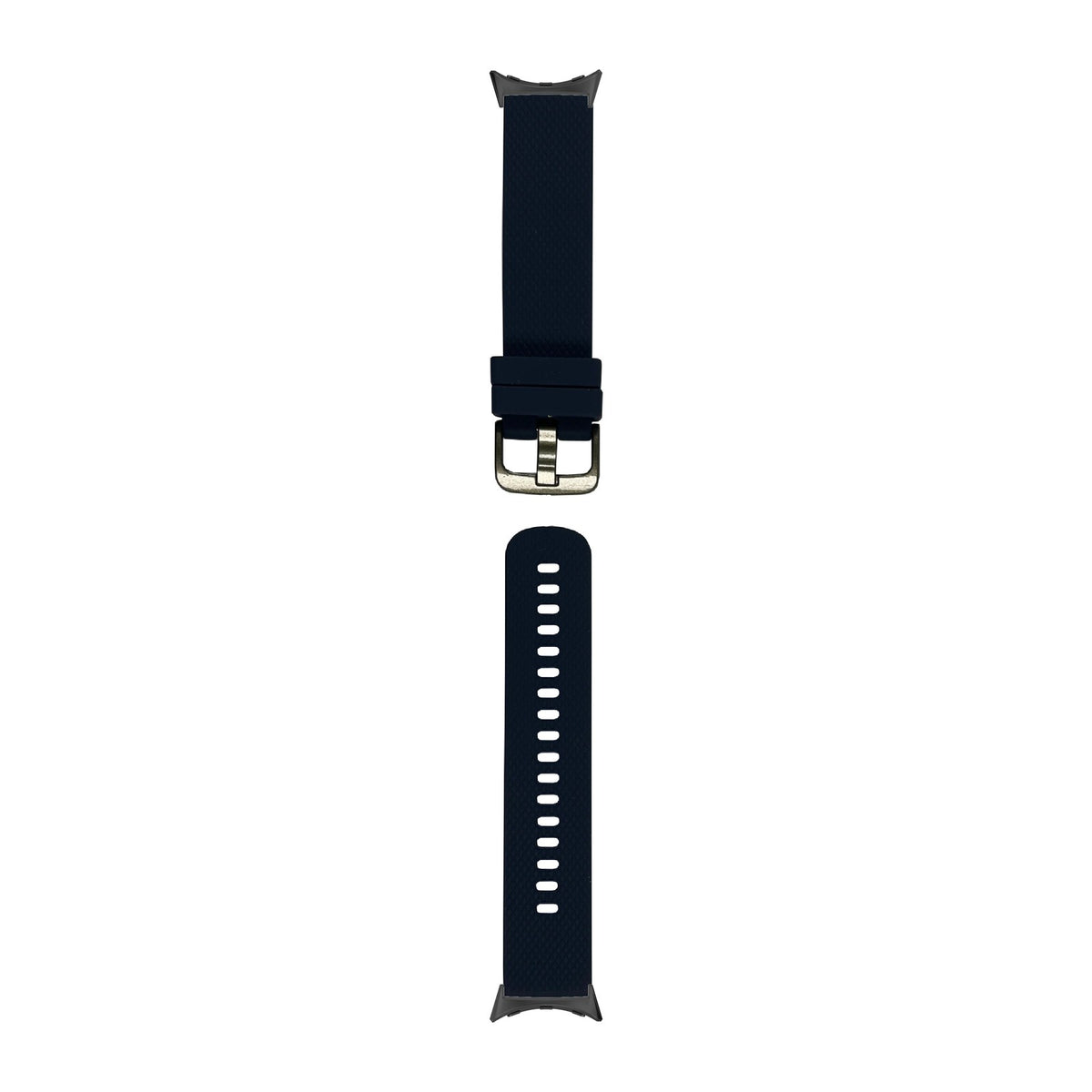 Original Silicone Small/Medium Navy Blue Black with Google Pixel Spring Bar Adapters - Wear Any 20mm Strap! for Pixel Watch 3-5 45mm