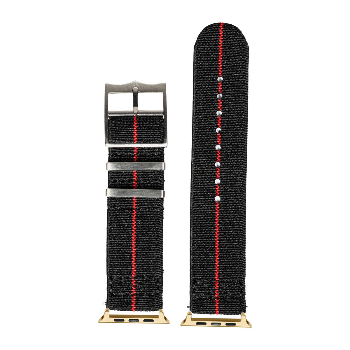 ElastoFlex - Black/Red Gold with Connecters - Spring Bar Type for Apple Watch
