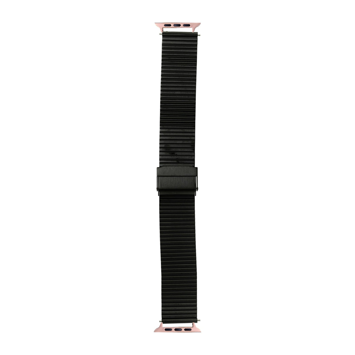 Flat-Link Micro-Adjustable Bracelet Black Rose Gold with Connecters - Spring Bar Type for Apple Watch