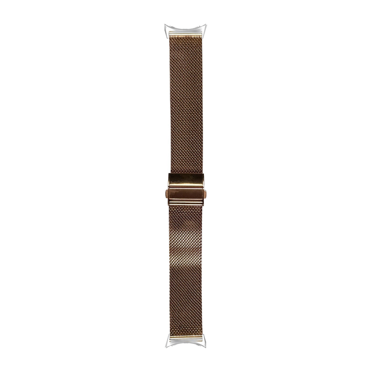 Milanese Rose Gold Silver with Clasp with Google Pixel Spring Bar Adapters - Wear Any 20mm Strap! for Pixel Watch 1-5 41mm