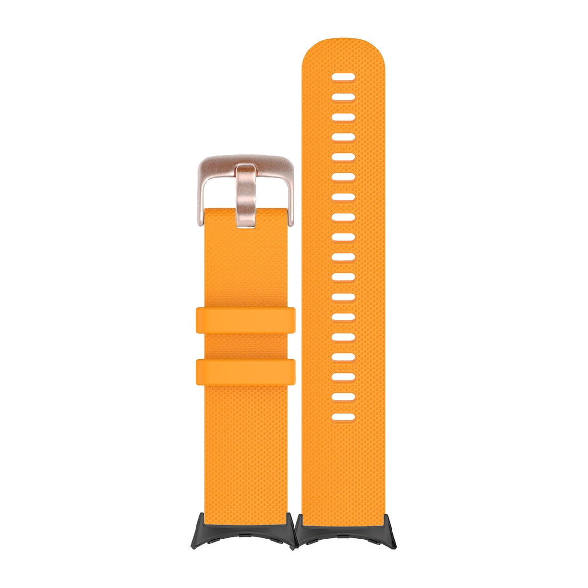 Classic Silicone Orange Rose Gold Black with Google Pixel Spring Bar Adapters - Wear Any 20mm Strap! for Pixel Watch 1-5 41mm