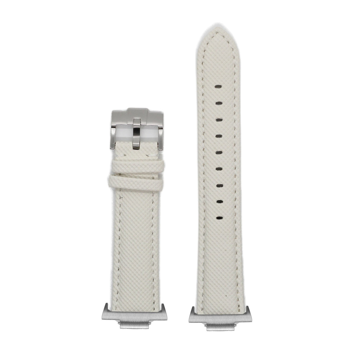 Sailcloth - White Silver with Strap Adapter for Tissot PRX 40