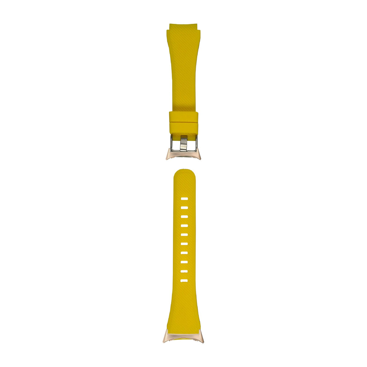Flexi Silicone Yellow Rose Gold with Google Pixel Spring Bar Adapters - Wear Any 20mm Strap! for Pixel Watch 3-5 45mm