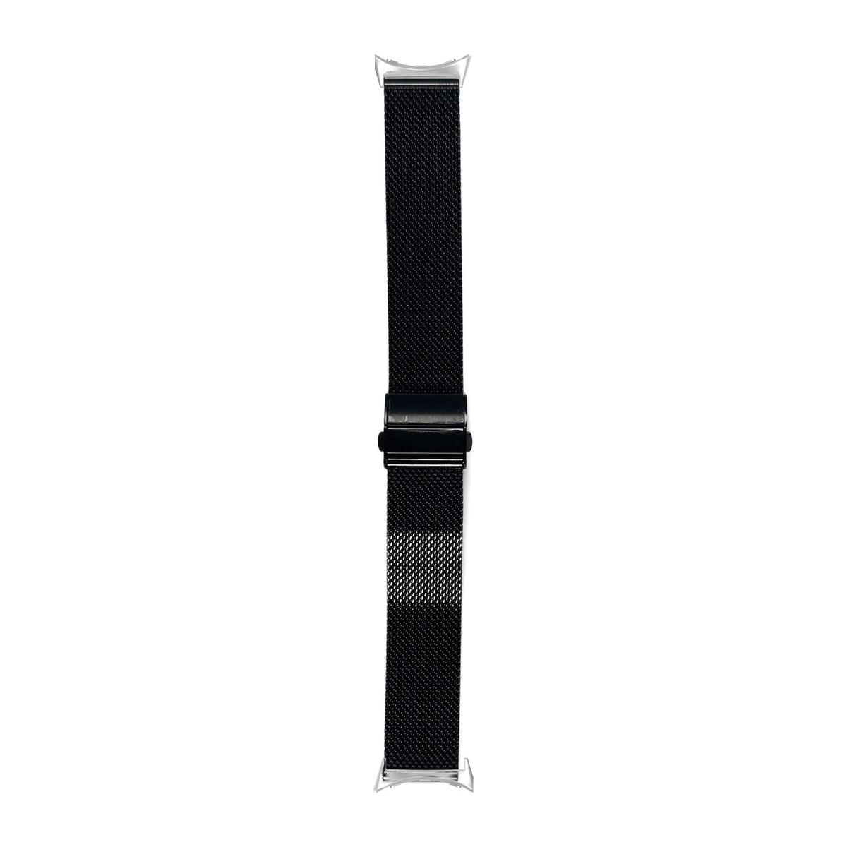 Milanese Black Silver with Clasp with Google Pixel Spring Bar Adapters - Wear Any 20mm Strap! for Pixel Watch 1-5 41mm