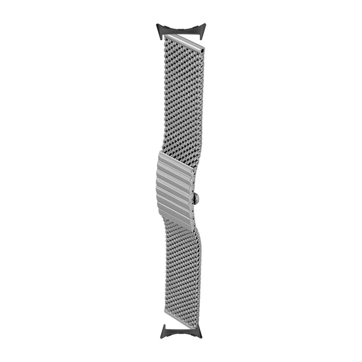 Milanese Link 2792 - Silver [Strap Thickness: 3.6mm] Black with Google Pixel Spring Bar Adapters - Wear Any 20mm Strap! for Pixel Watch 1-5 41mm