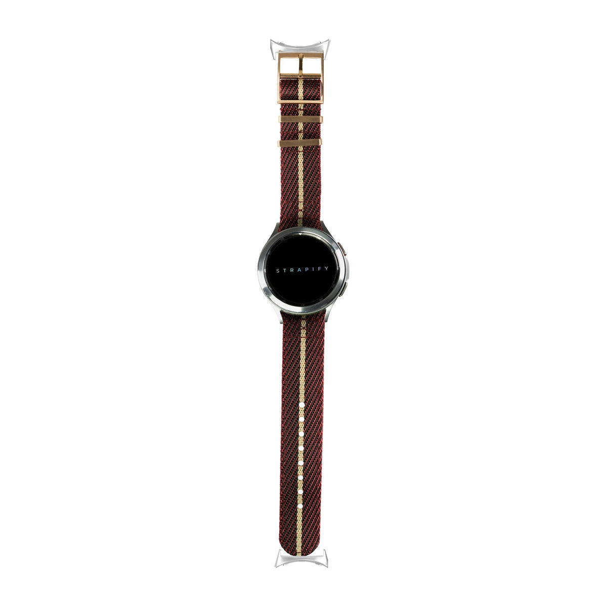 Cross Militex - Wine Red / Wheat [Rose Gold Hardware] Silver with Google Pixel Spring Bar Adapters - Wear Any 20mm Strap! for Pixel Watch 3-5 45mm