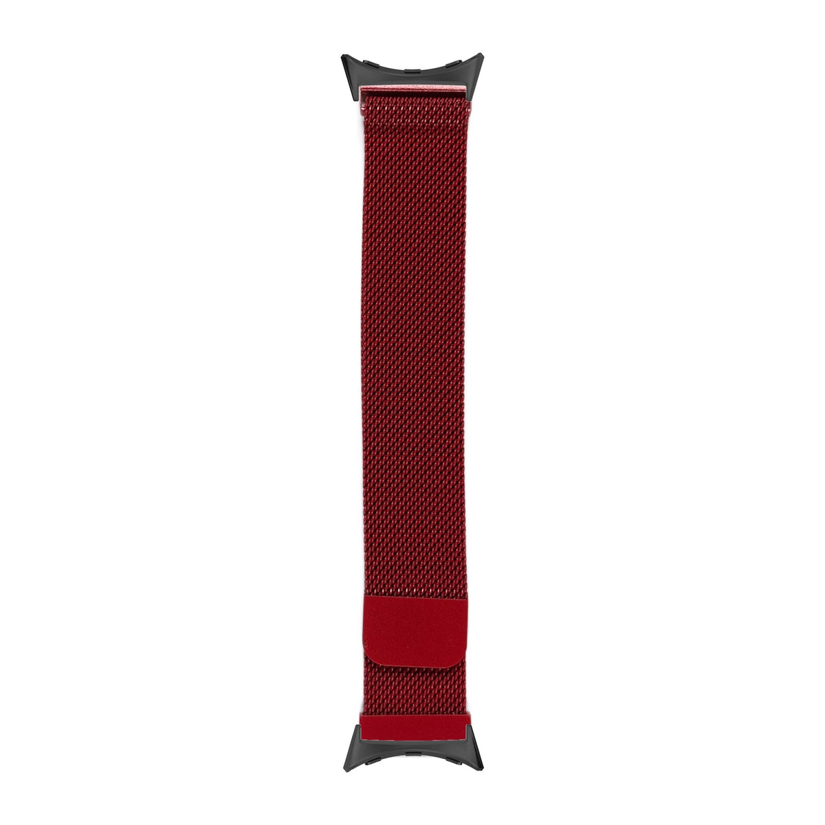 Milanese - Red Black with Google Pixel Spring Bar Adapters - Wear Any 20mm Strap! for Pixel Watch 3-5 45mm