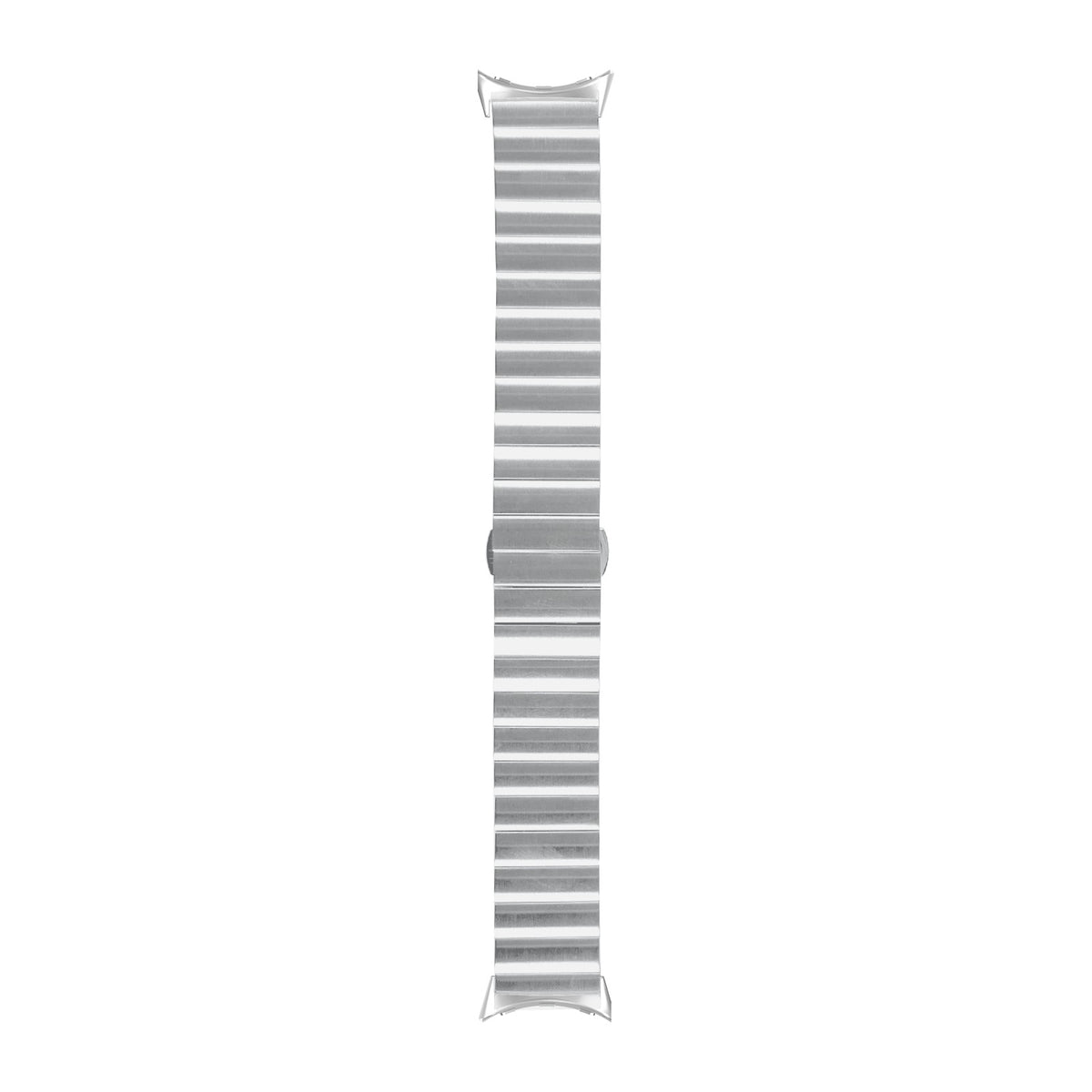Steel Bracelet (Silver) - Deployment Clasp 3 Silver with Google Pixel Spring Bar Adapters - Wear Any 20mm Strap! for Pixel Watch 1-5 41mm