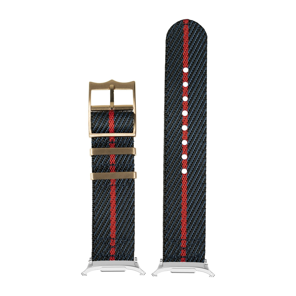 Cross Militex - Night Blue / Red [Rose Gold Hardware] Silver with Strap Adapter for Galaxy Watch 8-9/Ultra