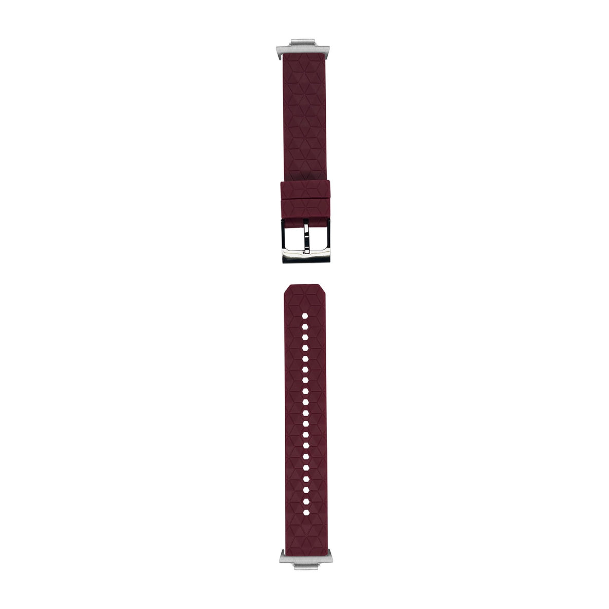 Prism Silicone [Black Hardware] Maroon Silver with Strap Adapter for Tissot PRX 40