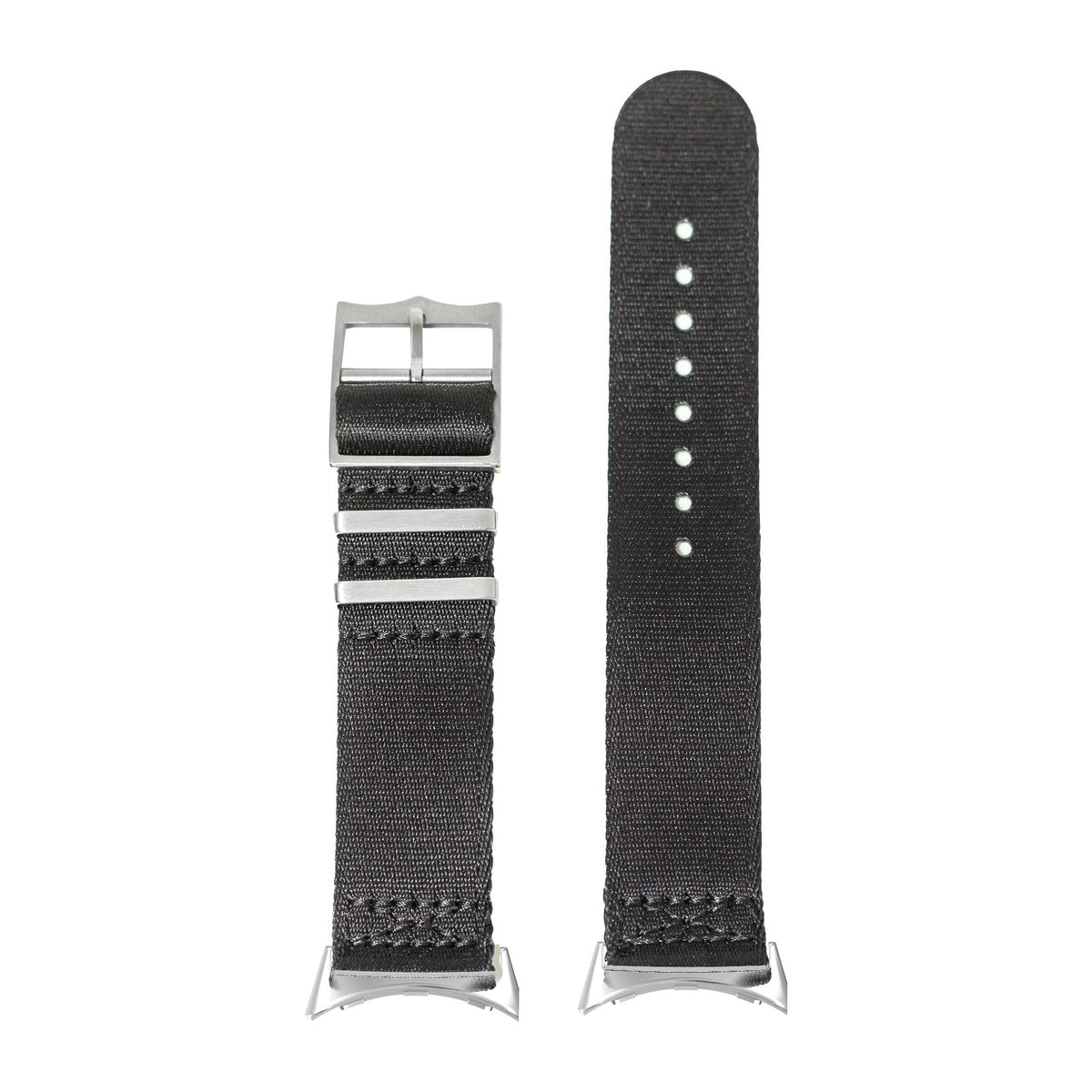 Ultra Militex - Black S-M Silver with Google Pixel Spring Bar Adapters - Wear Any 20mm Strap! for Pixel Watch 1-5 41mm