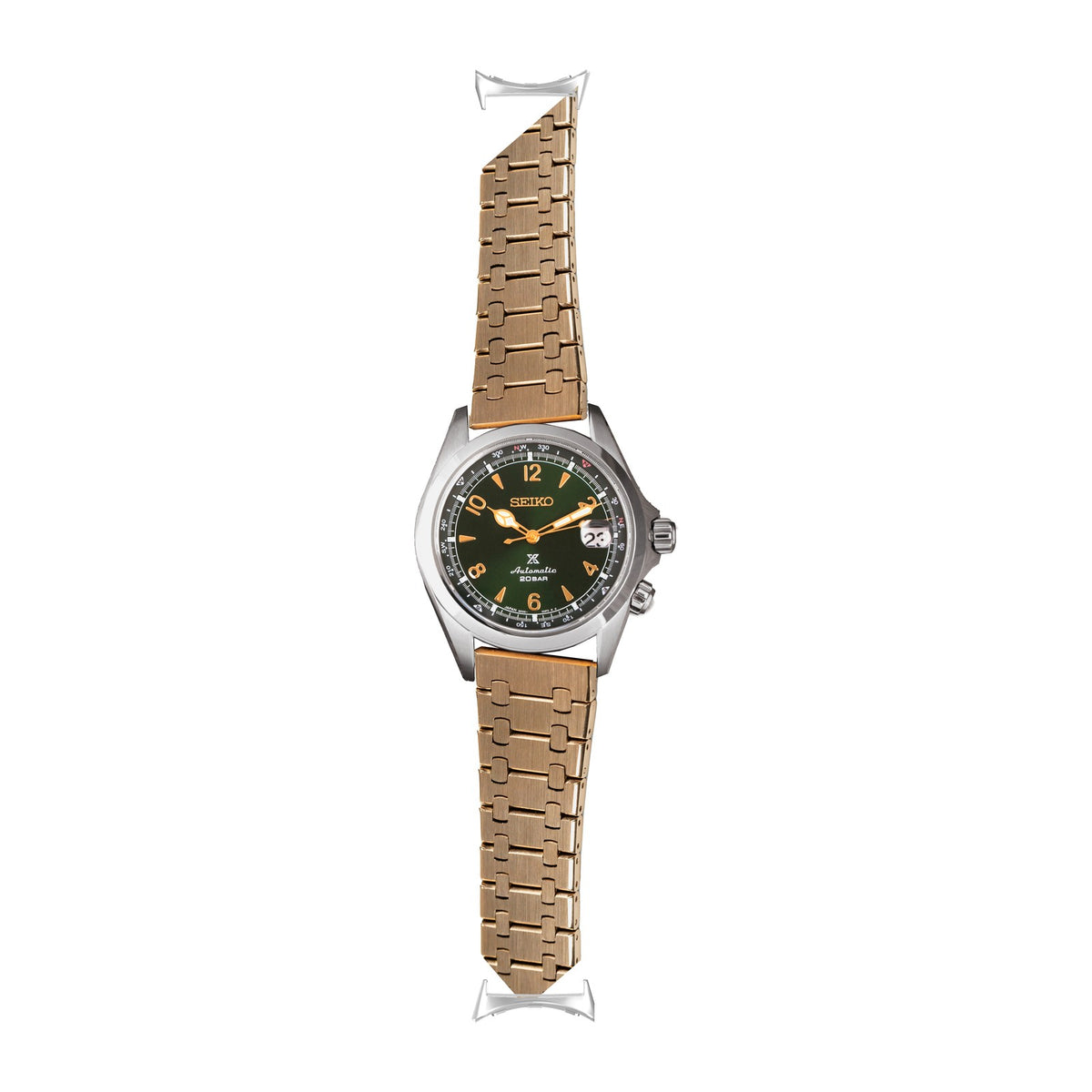 Medallion Bracelet - Rose Gold Silver with Google Pixel Spring Bar Adapters - Wear Any 20mm Strap! for Pixel Watch 3-5 45mm