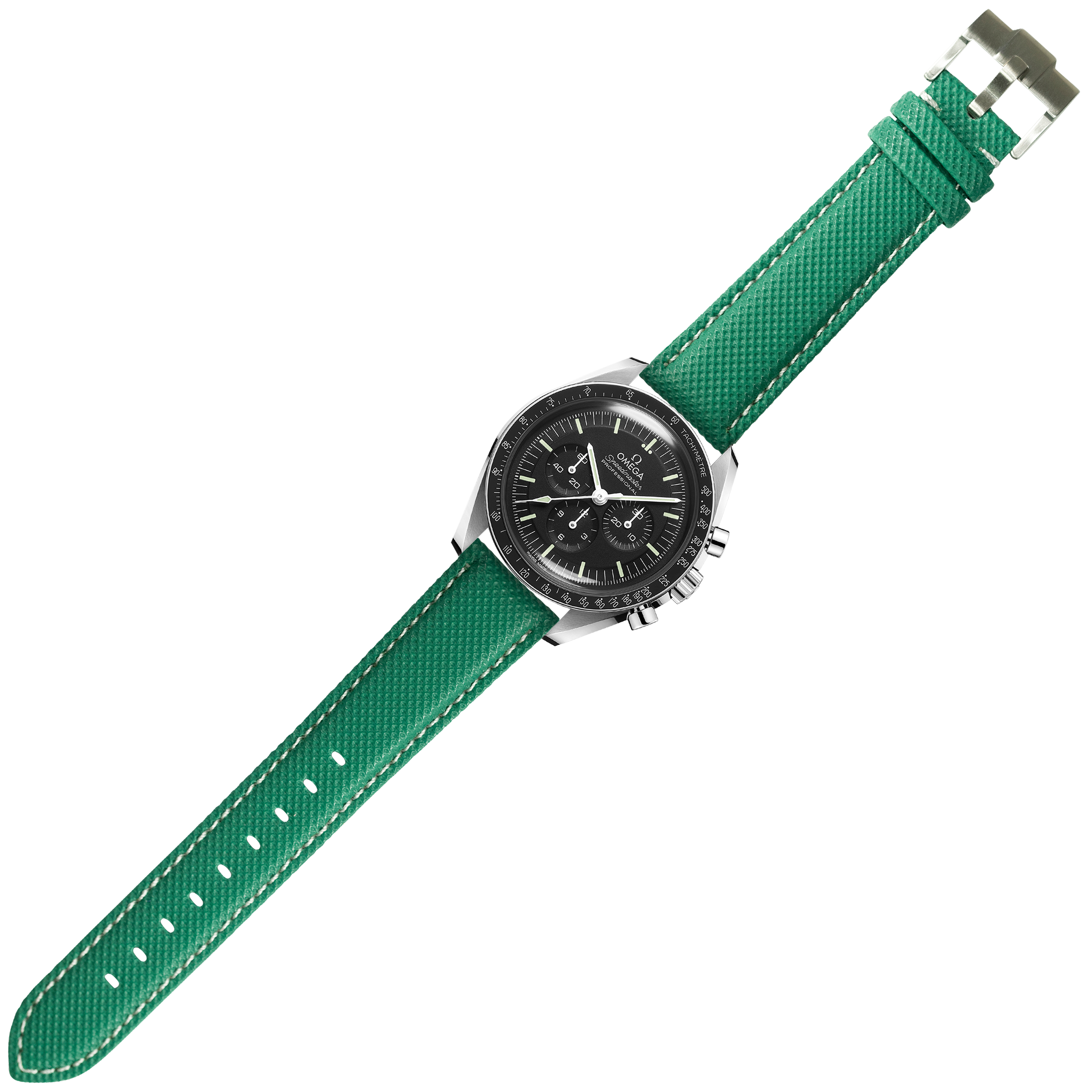 [Fitbit Versa 3 & 4/Sense 1 & 2] Sailcloth - Emerald Green | White Stitching