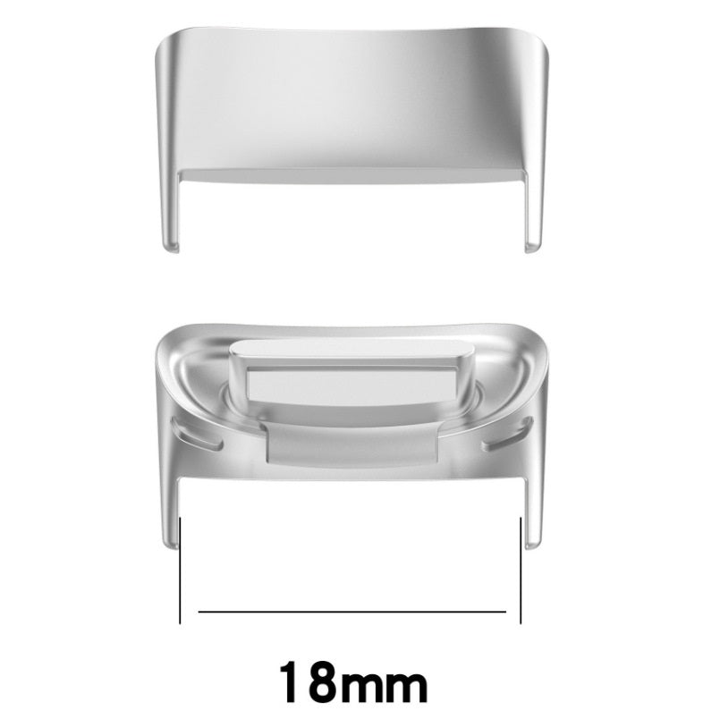 Silver spring bar adapters for 18mm watch straps