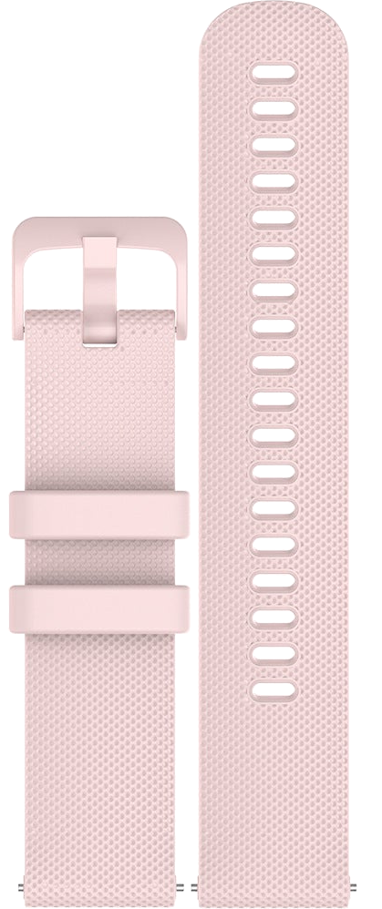 Pink Classic Silicone quick release watch strap flat lay, buckle arm and tail arm