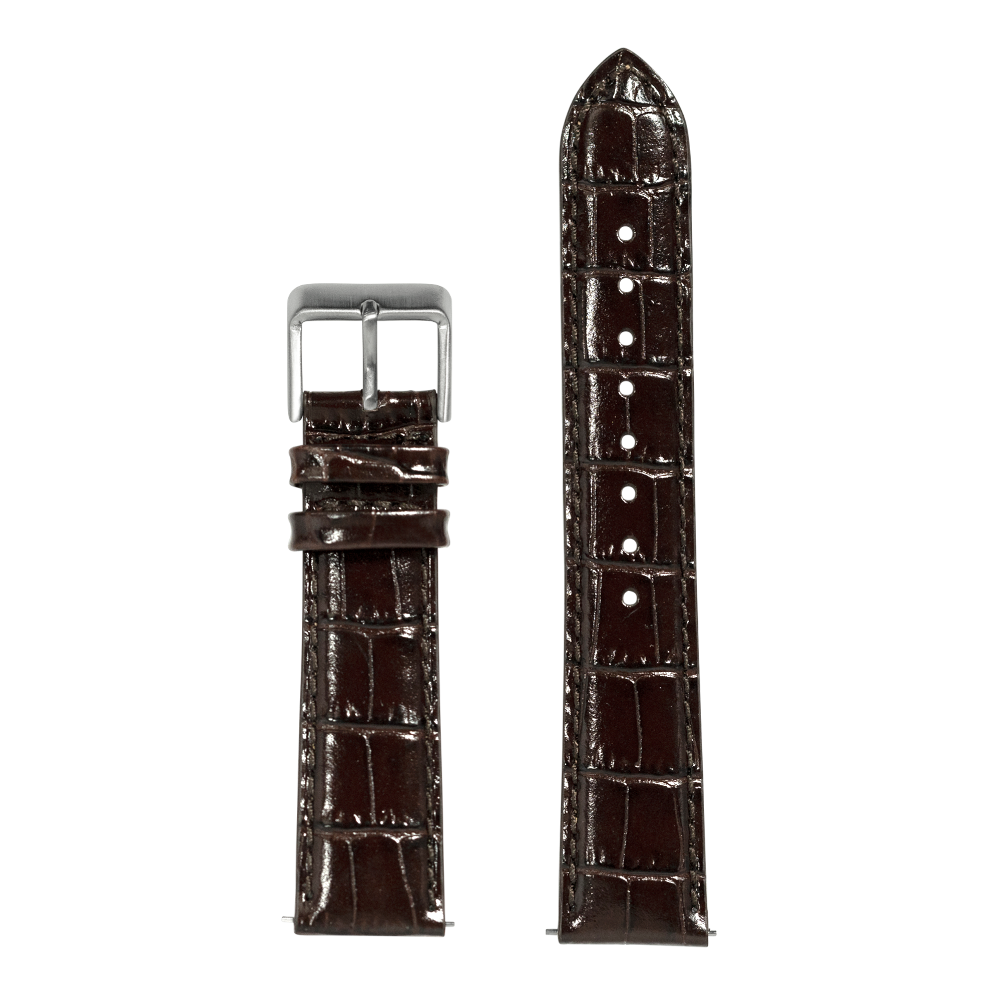 [Fitbit Versa 3 & 4/Sense 1 & 2] Alligator Leather - Dark Brown