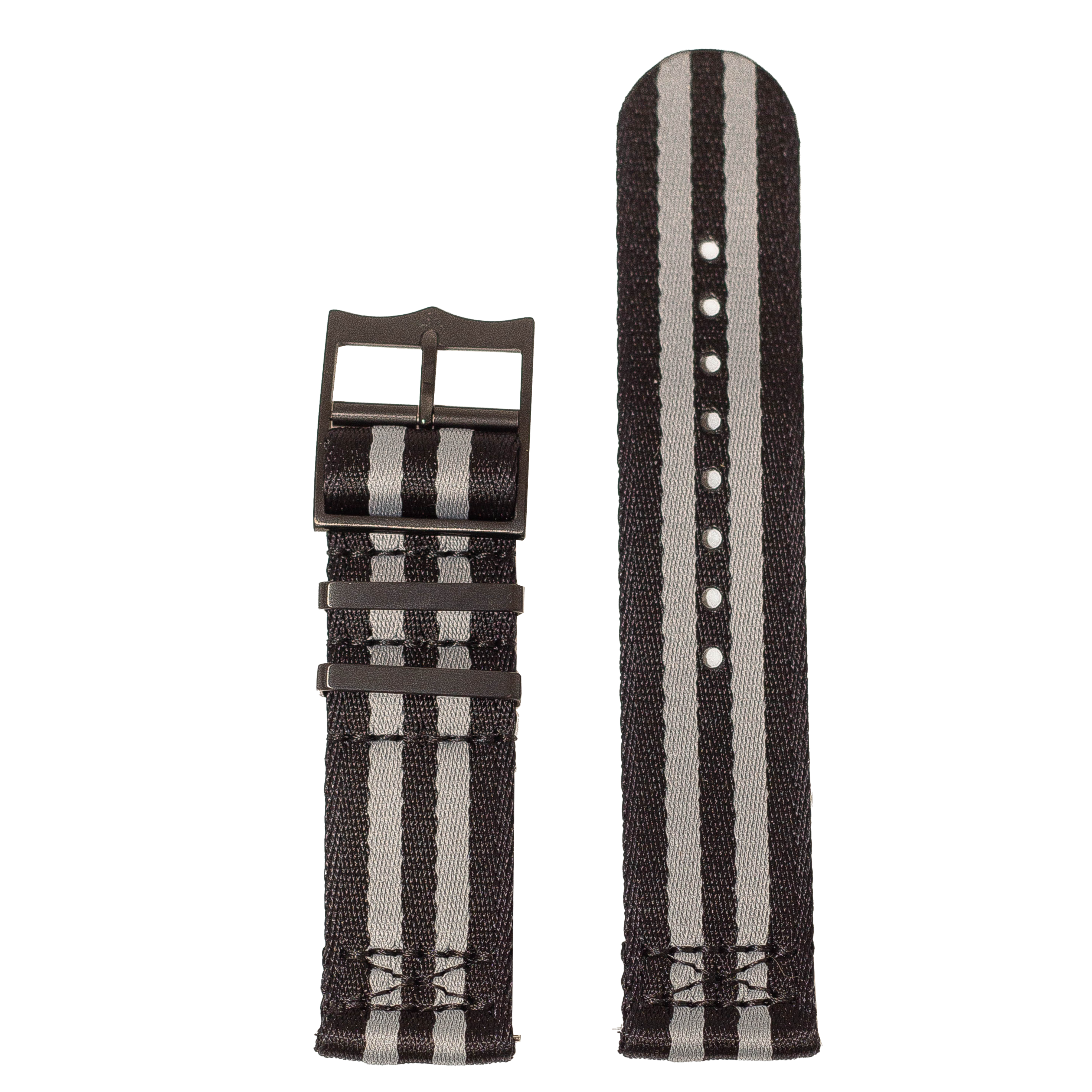 [Fitbit Versa 3 & 4/Sense 1 & 2] Sharktooth Militex - Stealth Bond (Black/Grey) [Black Hardware]