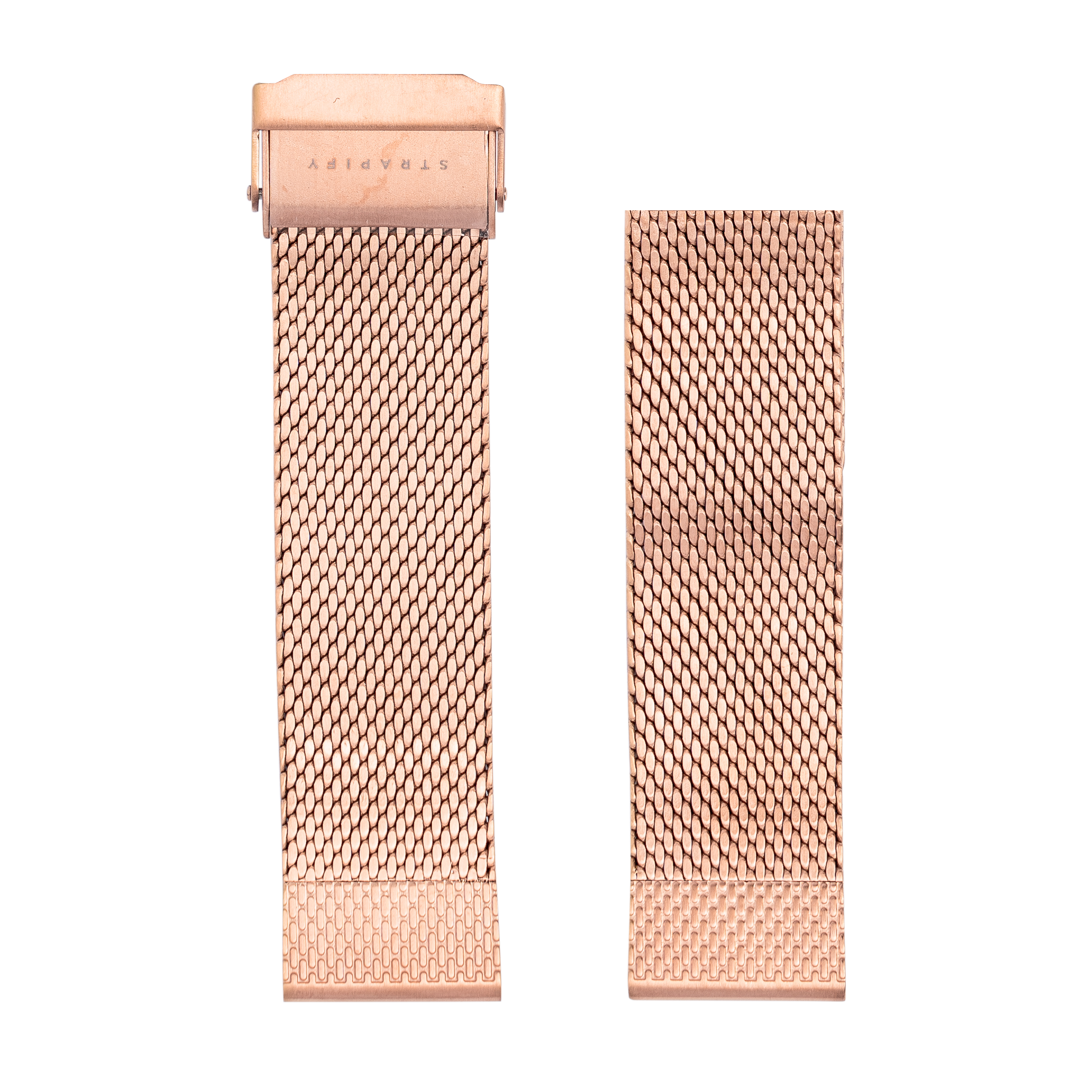 Rose gold titanium featherlight milanese watch band in two sizes