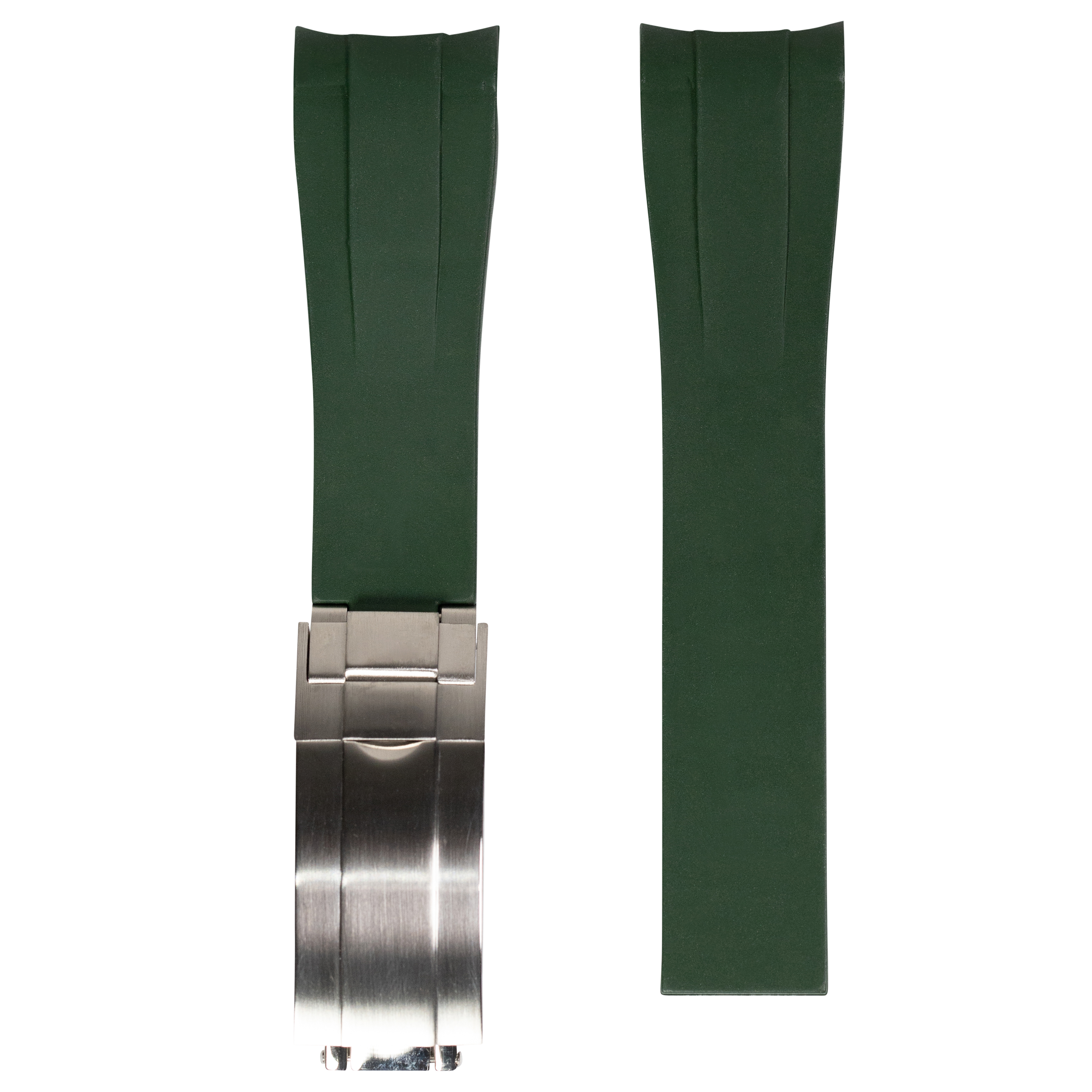[Curved] Vulcanised Rubber with Oyster Clasp  - Forest Green