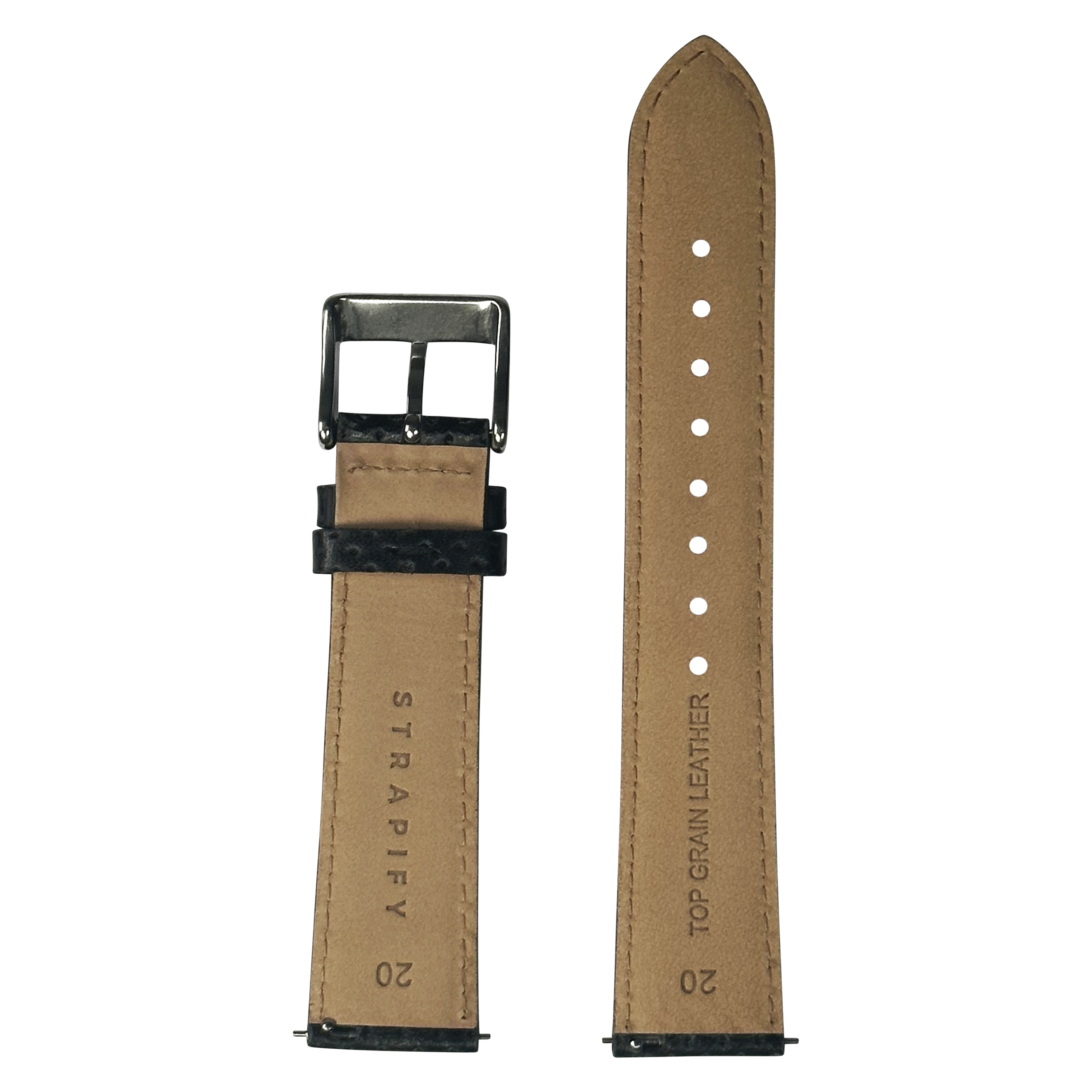 [Tissot Prx 40] Perforated Racing Leather Straps - Black
