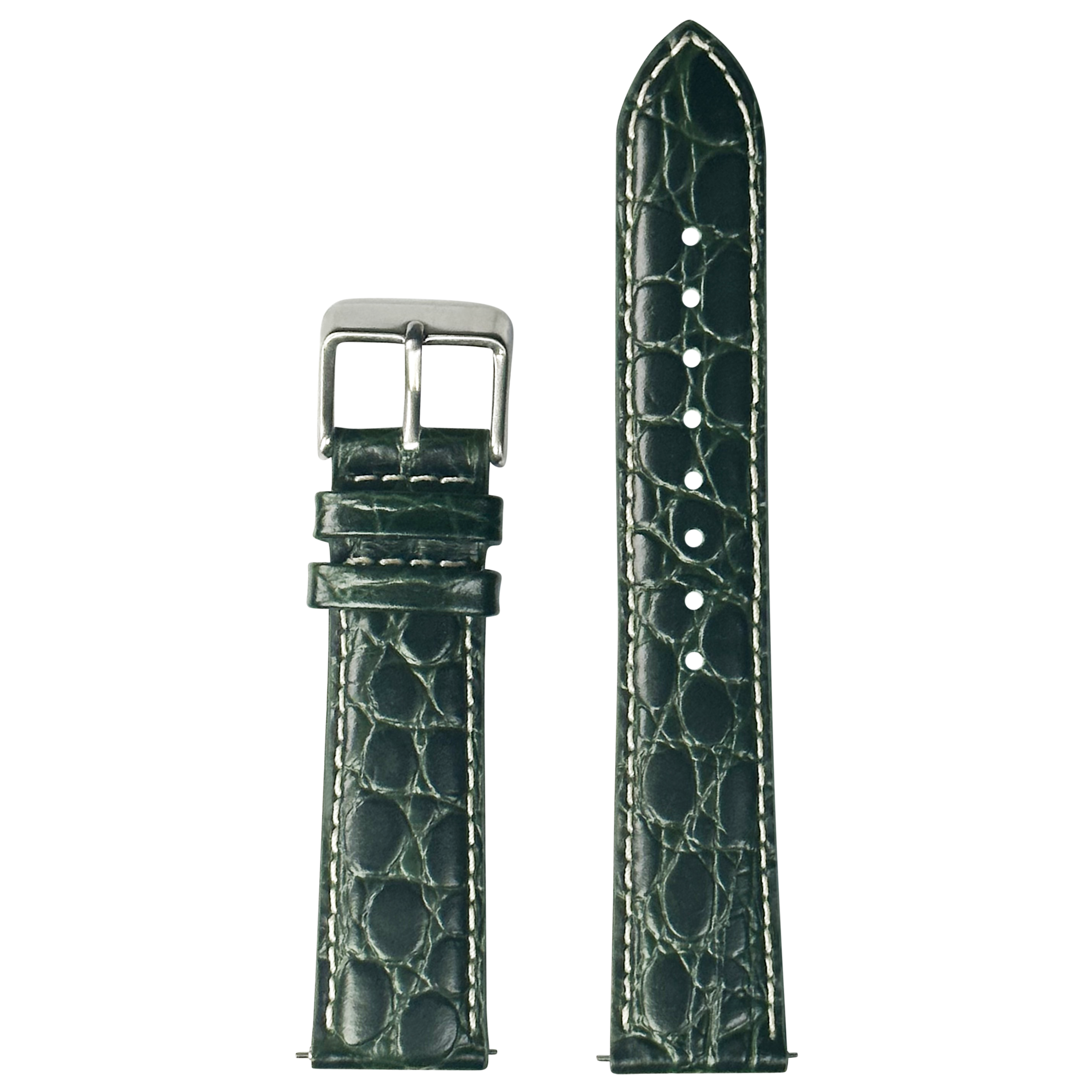 [QuickFit] Alligator Leather - Dark Green | White Stitching