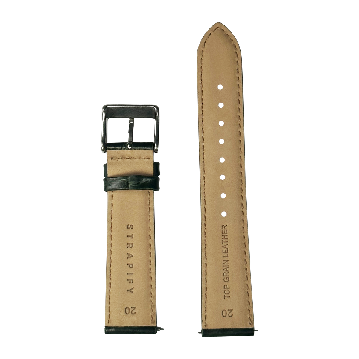 Alligator Leather - Dark Green for Pixel Watch 1-5 41mm