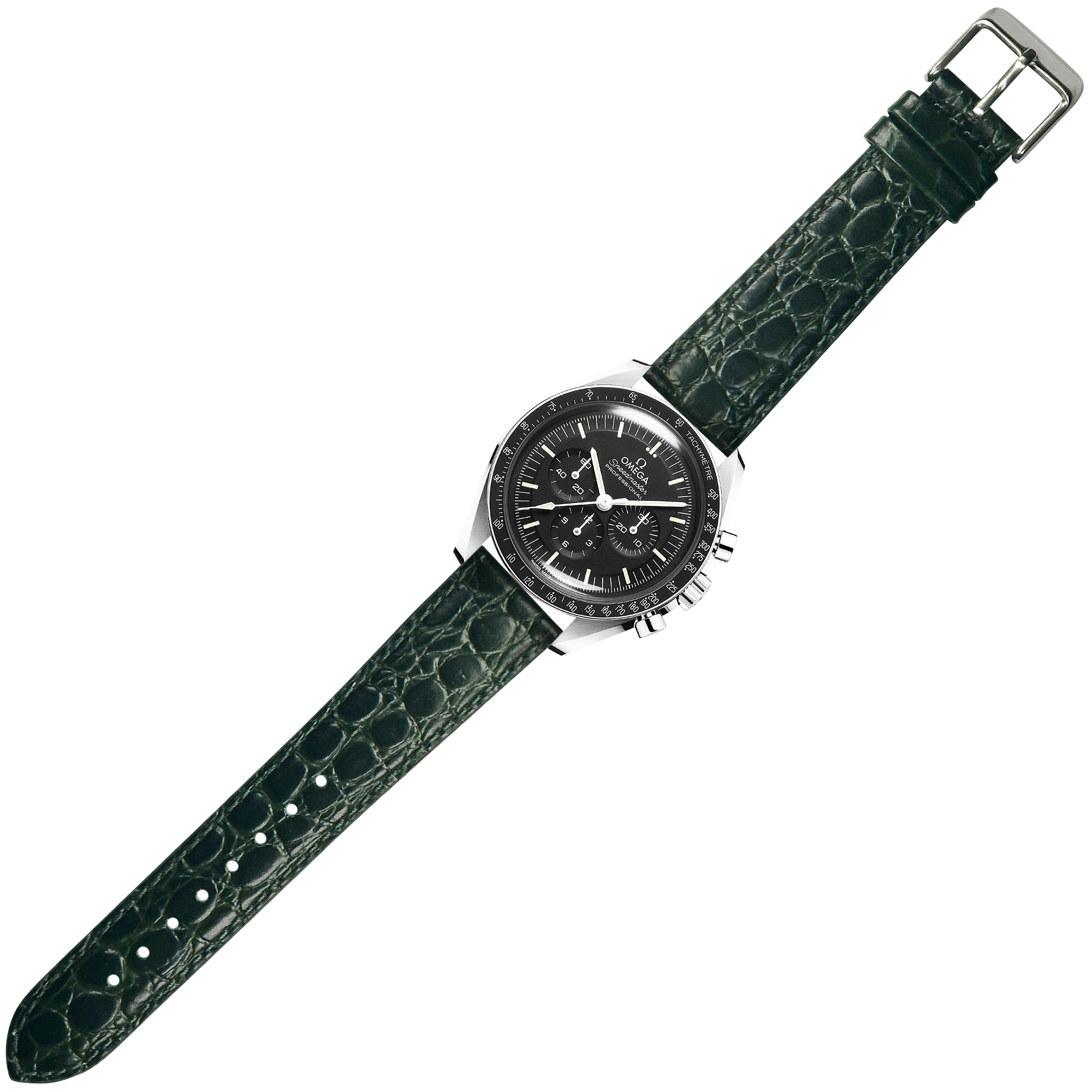 [Fitbit Versa 3 & 4/Sense 1 & 2] Alligator Leather - Dark Green