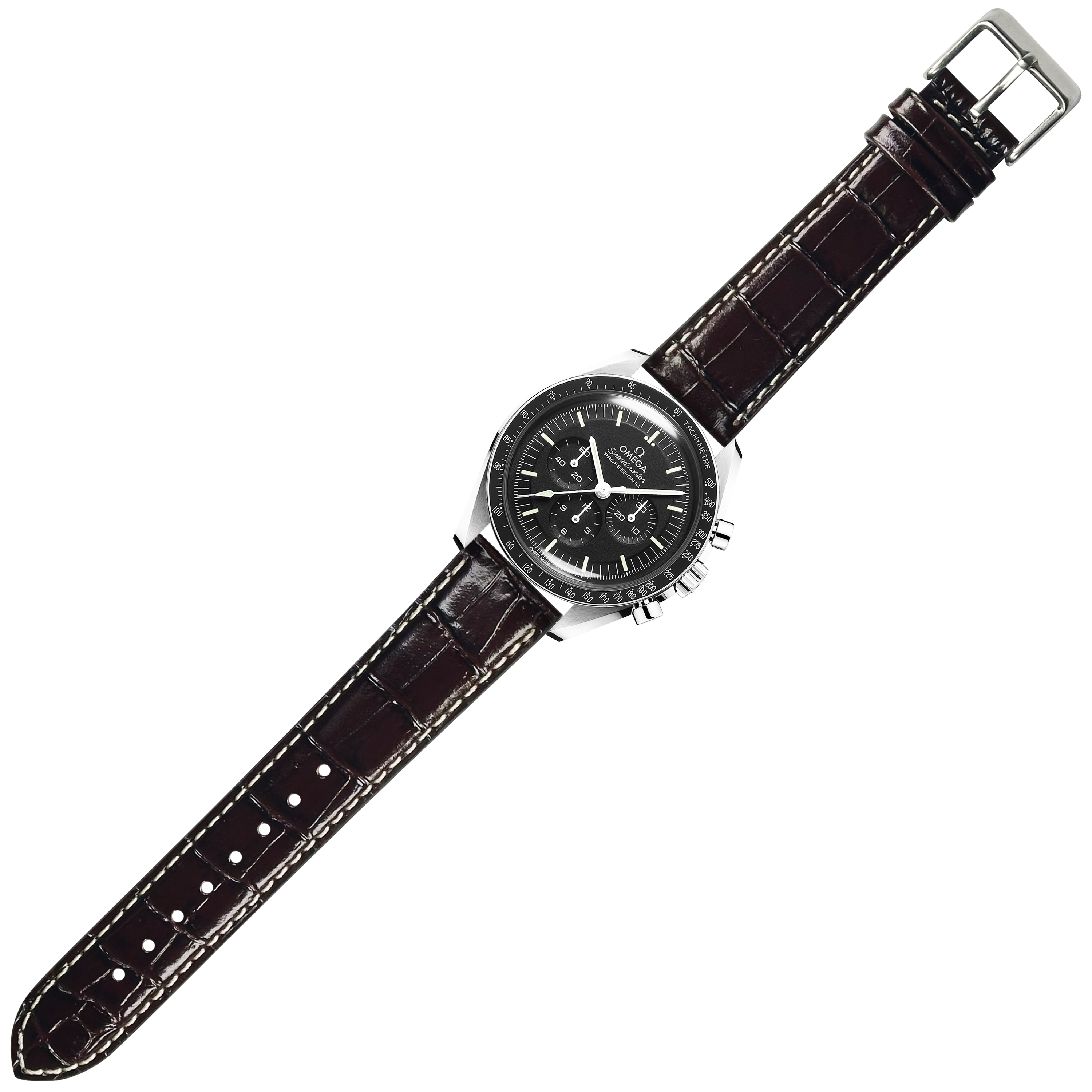 [Tissot Prx 40] Alligator Leather - Dark Brown | Contrast Stitching