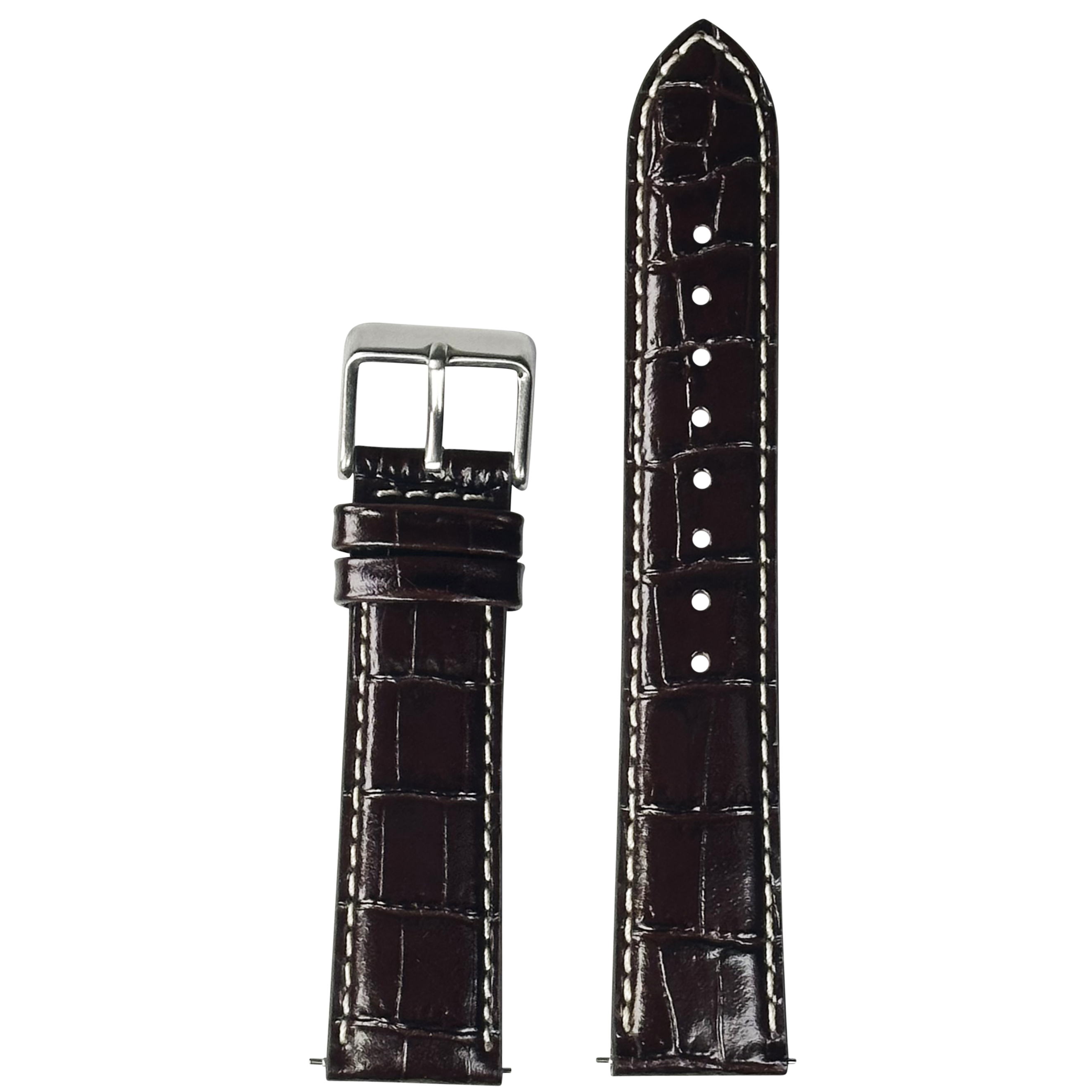 [QuickFit] Alligator Leather - Dark Brown | Contrast Stitching