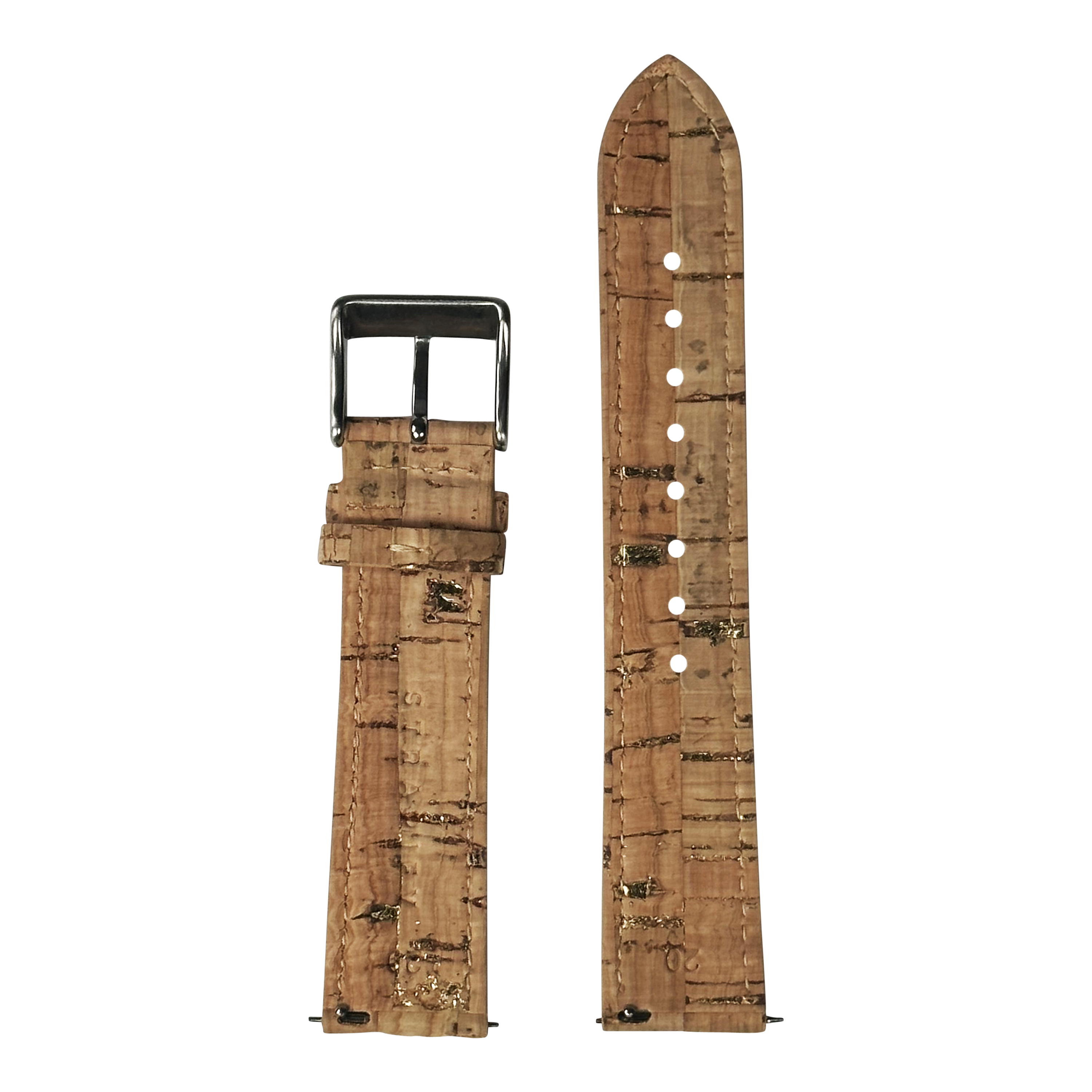Cork Vegan Leather Strap - Brown